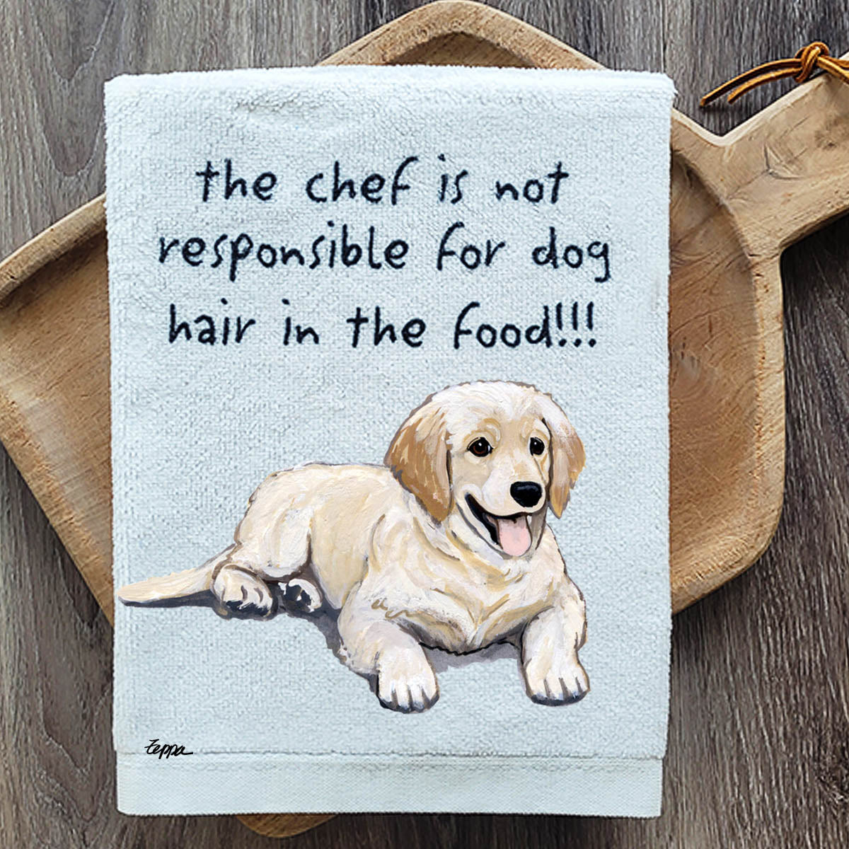 Pawsitively Adorable Golden Retriever Puppy Kitchen Towel