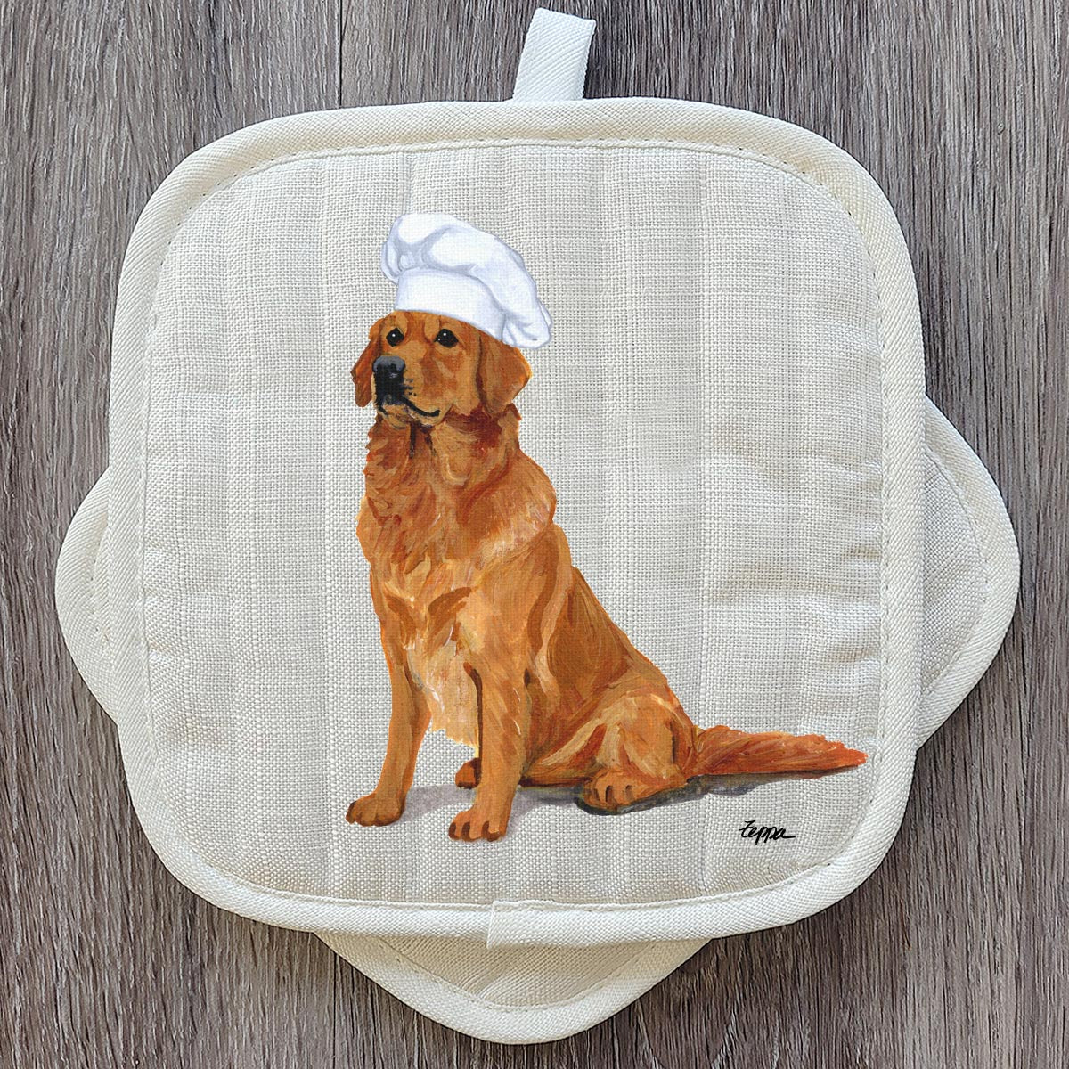 Golden Retriever Sitting Pot Holder Set