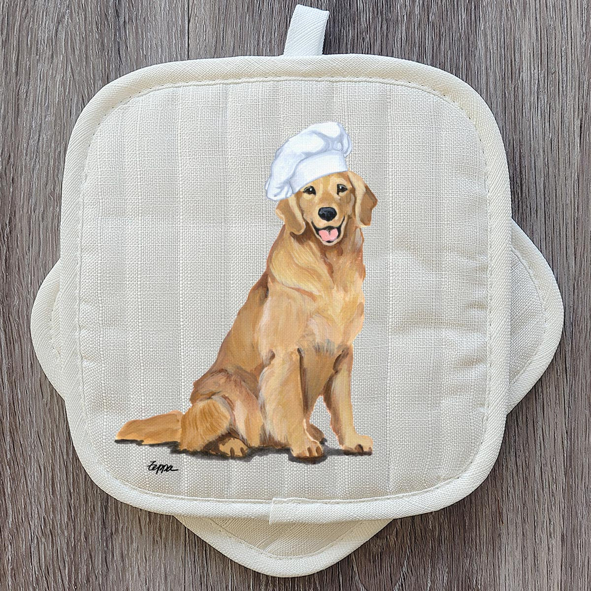 Golden Retriever Smiling Pot Holder Set