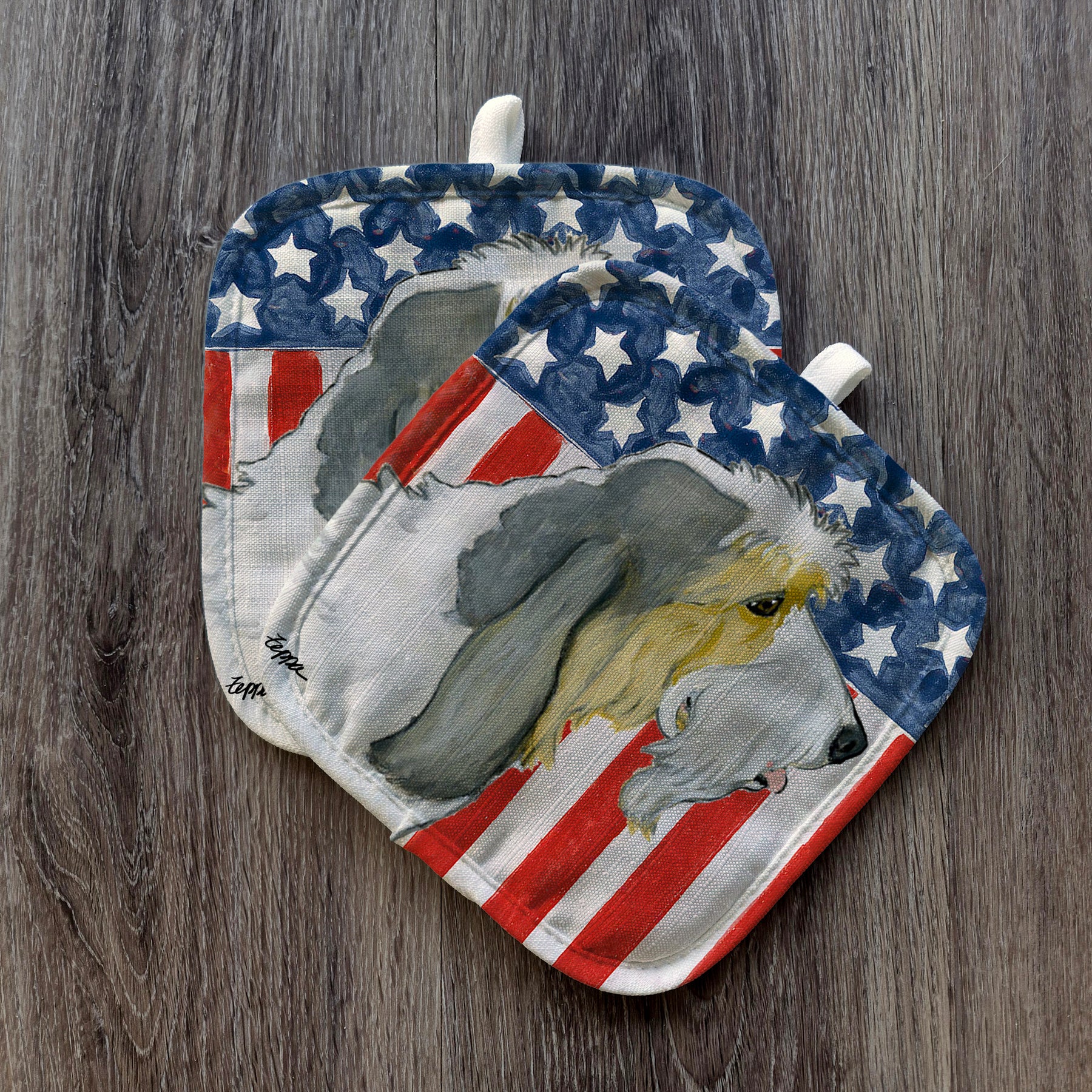 Grand Basset Griffon Vendeen Americana Pot Holder Set