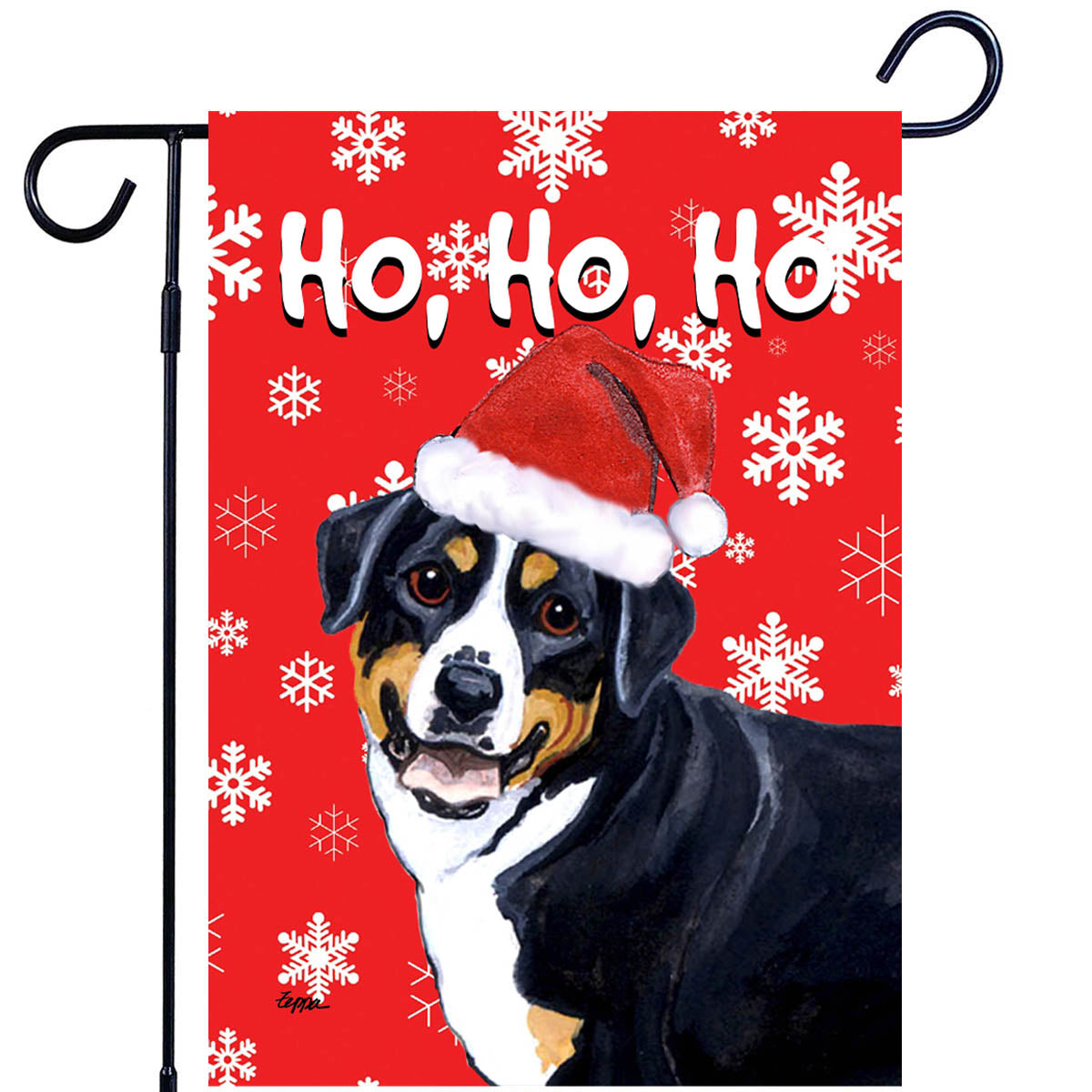 Greater Swiss Mountain Dog Ho Ho Ho Garden Flag