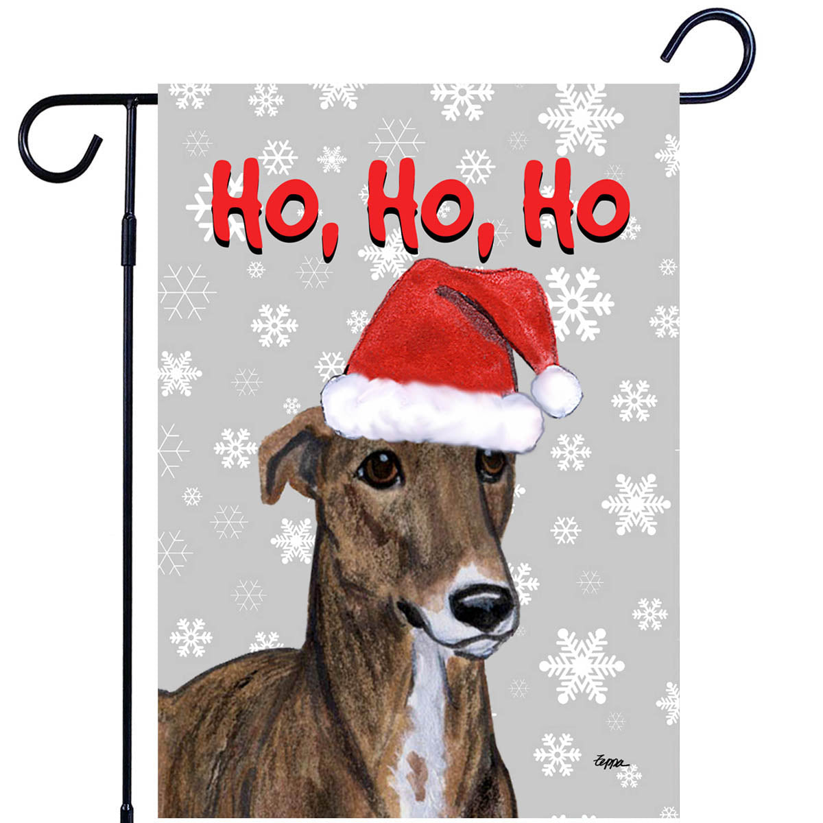 Greyhound Ho Ho Ho Garden Flag