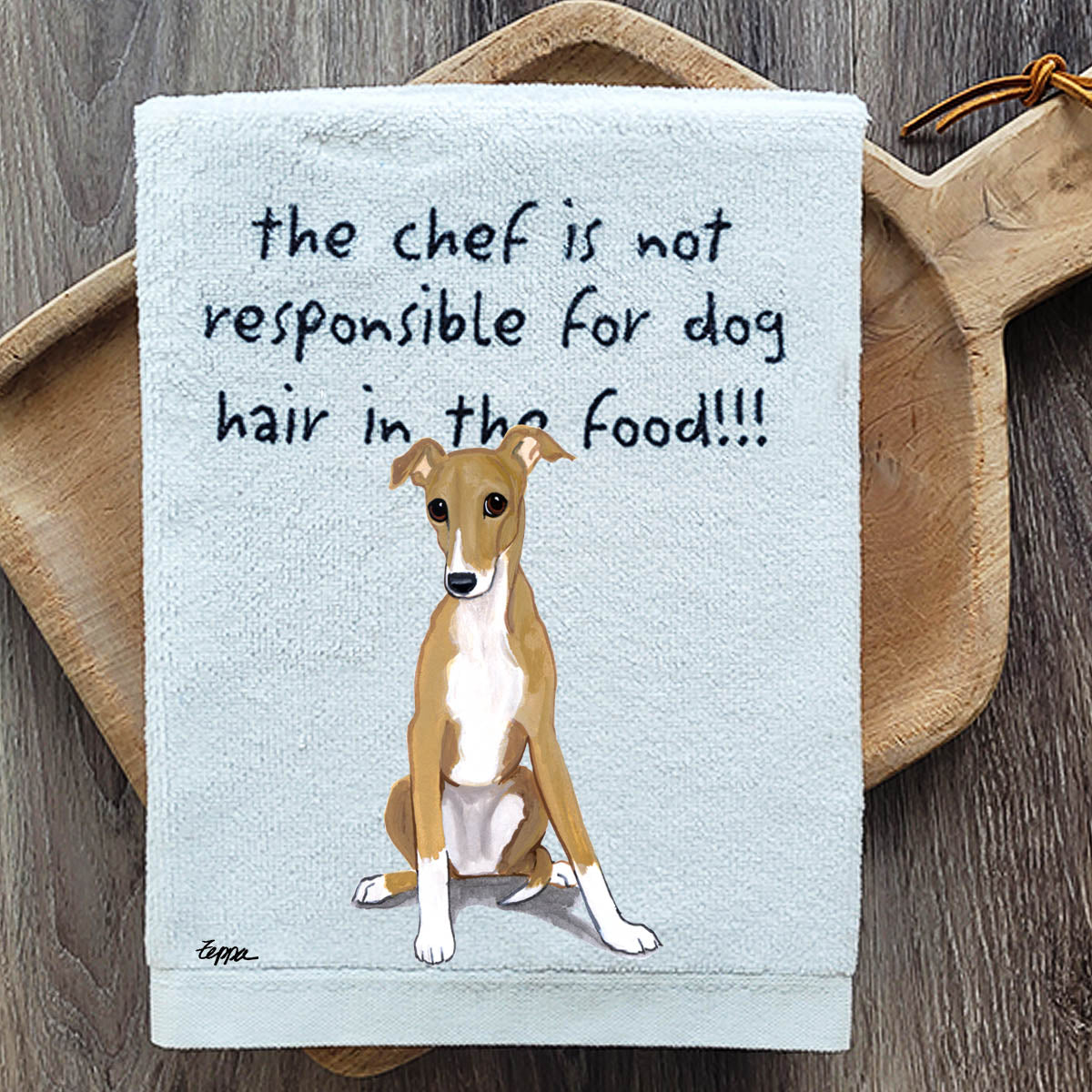 Pawsitively Adorable Greyhound Puppy Kitchen Towel