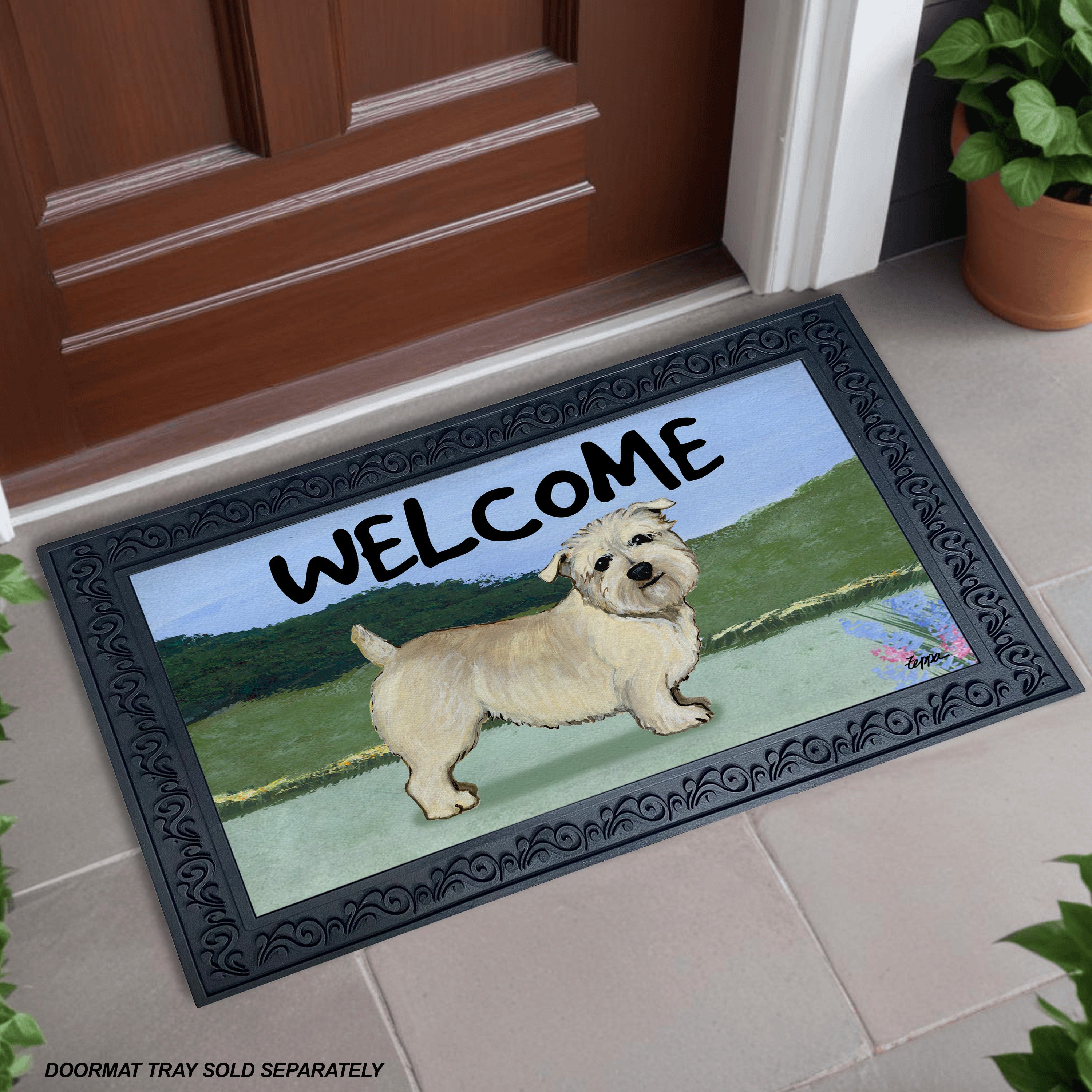 Glen of Imaal Terrier Yard Scene Welcome Mat