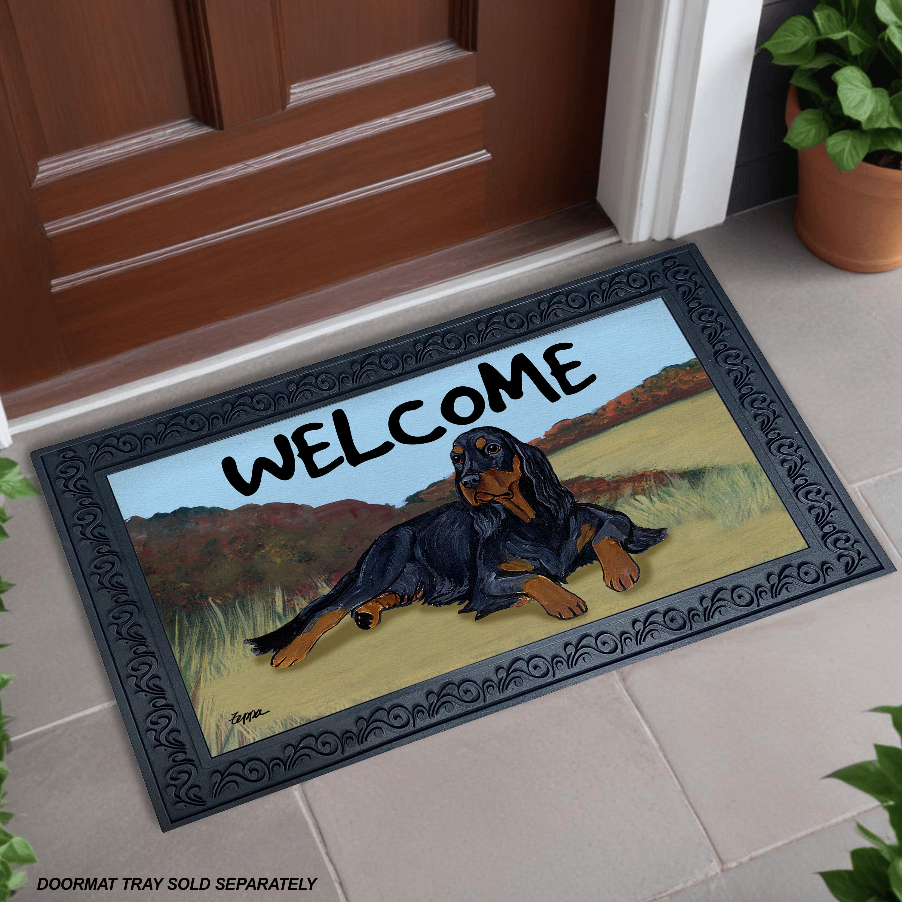 Gordon Setter Field Scene Welcome Mat