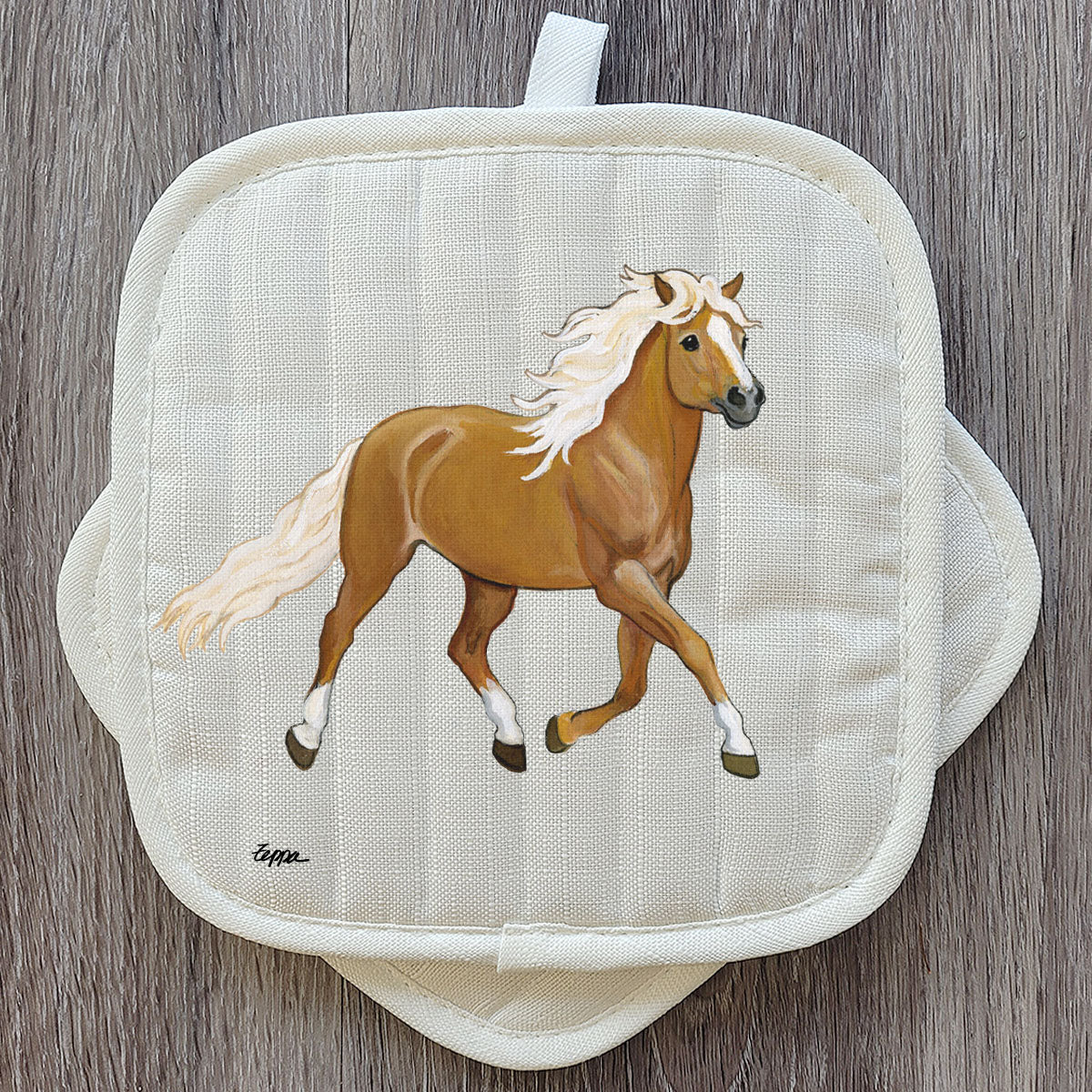 Pot Holder Set with Haflinger Horse Design