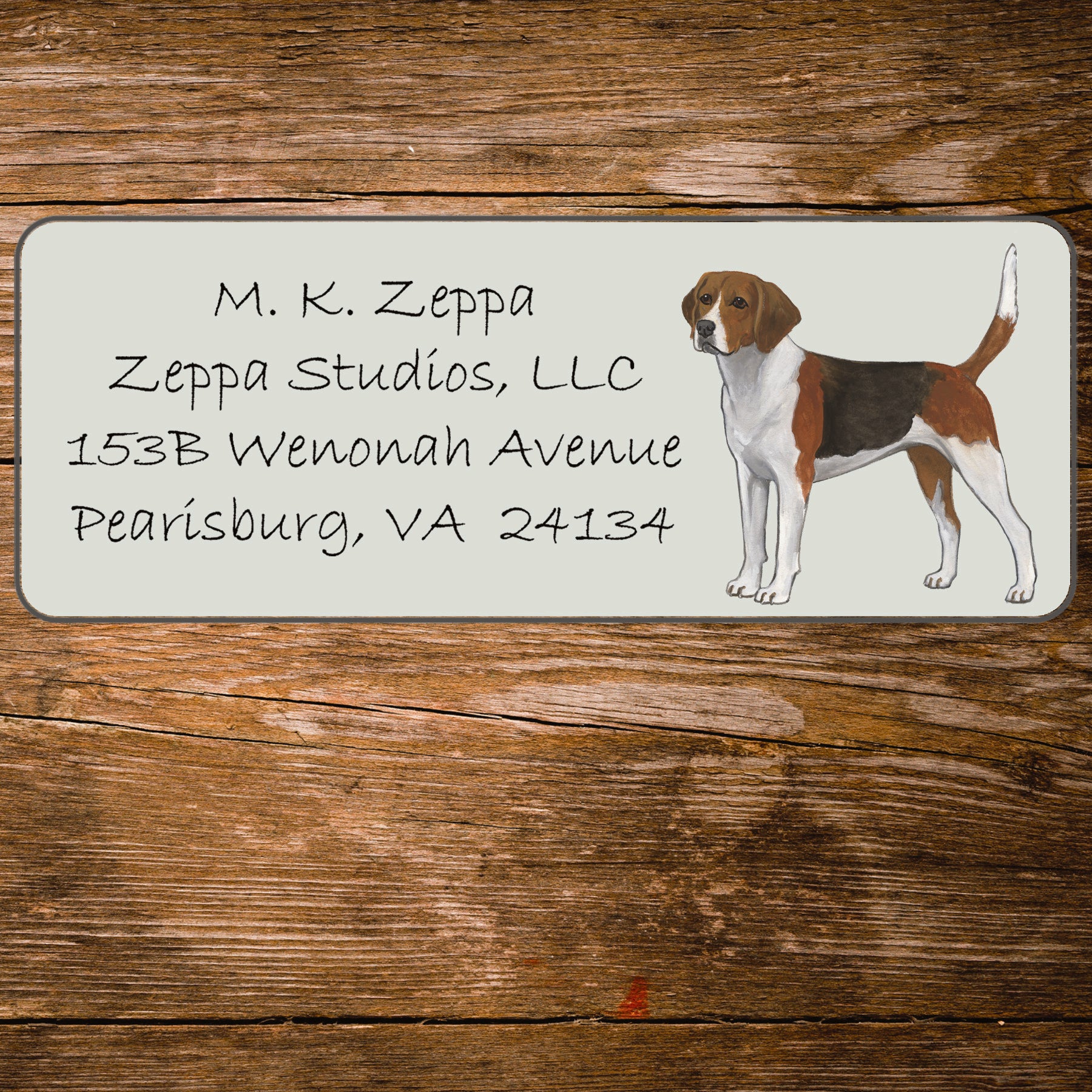 Address Label with an illustration  of a Harrier.