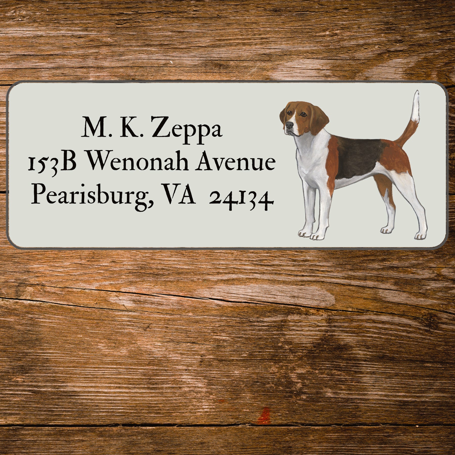Address Label with an illustration  of a Harrier.