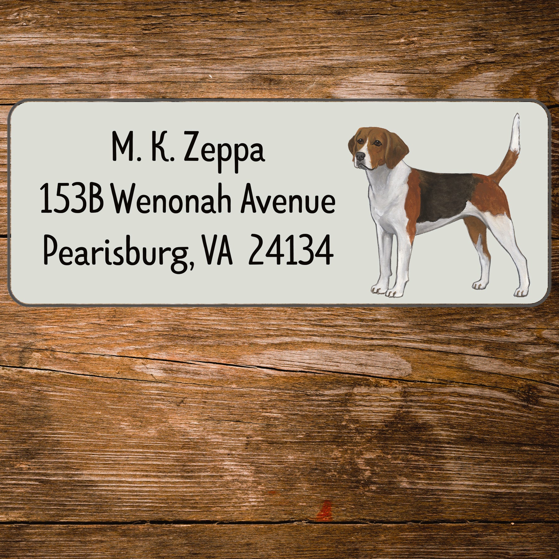 Address Label with an illustration  of a Harrier.