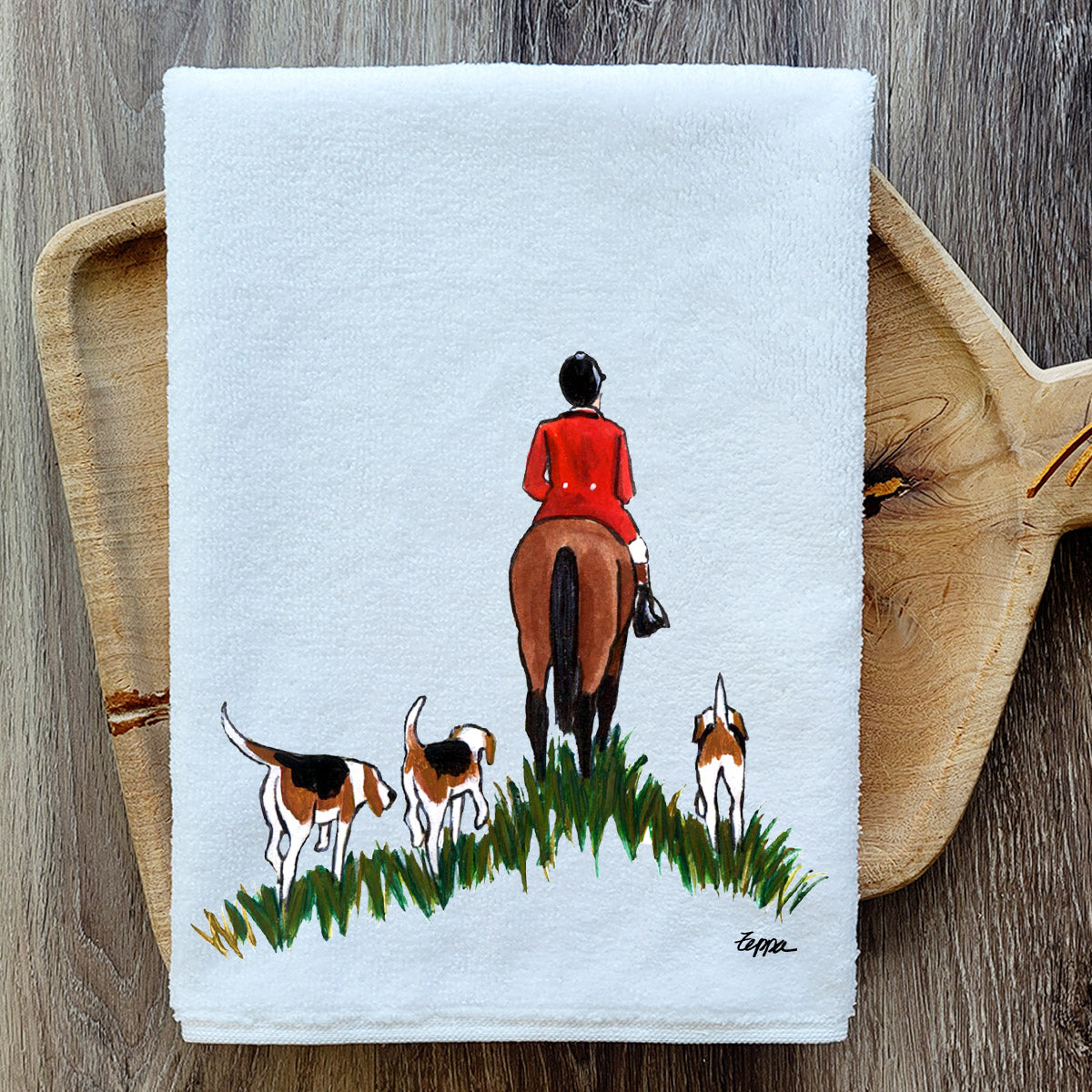 Elegant Fox Hunt Kitchen Towel