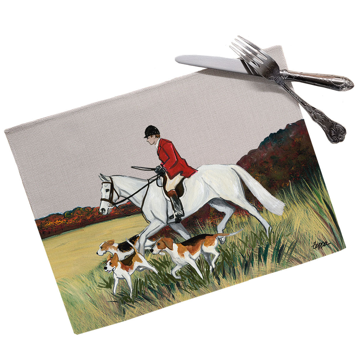 Fox Hunt Scene Scenic Placemats