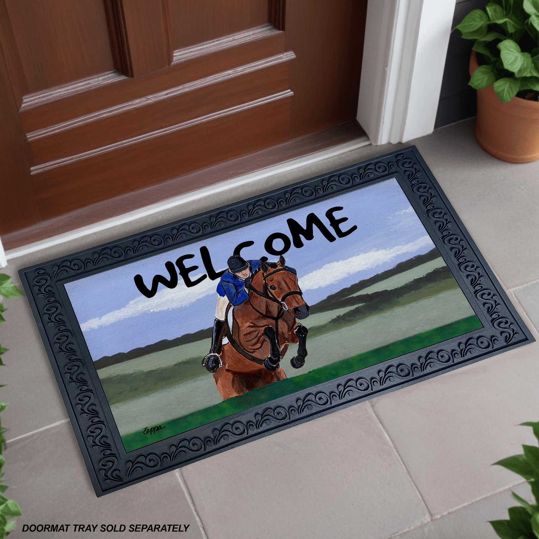 Hunter Jumper Scenic Welcome Mat