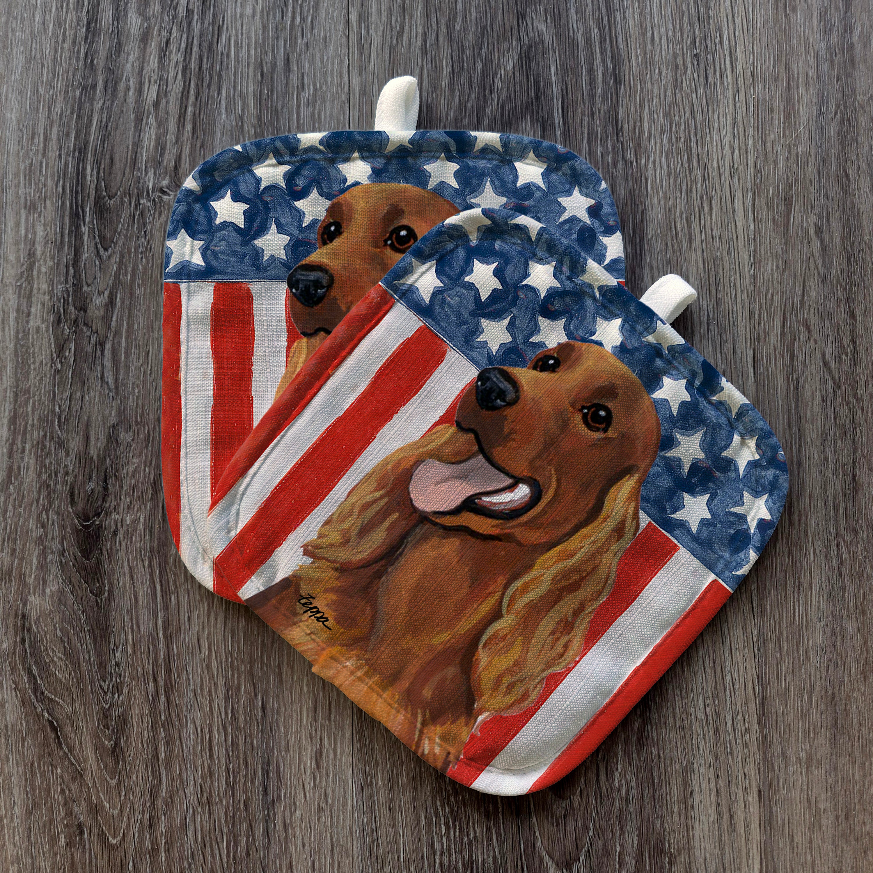 Irish Setter Americana Pot Holder Set