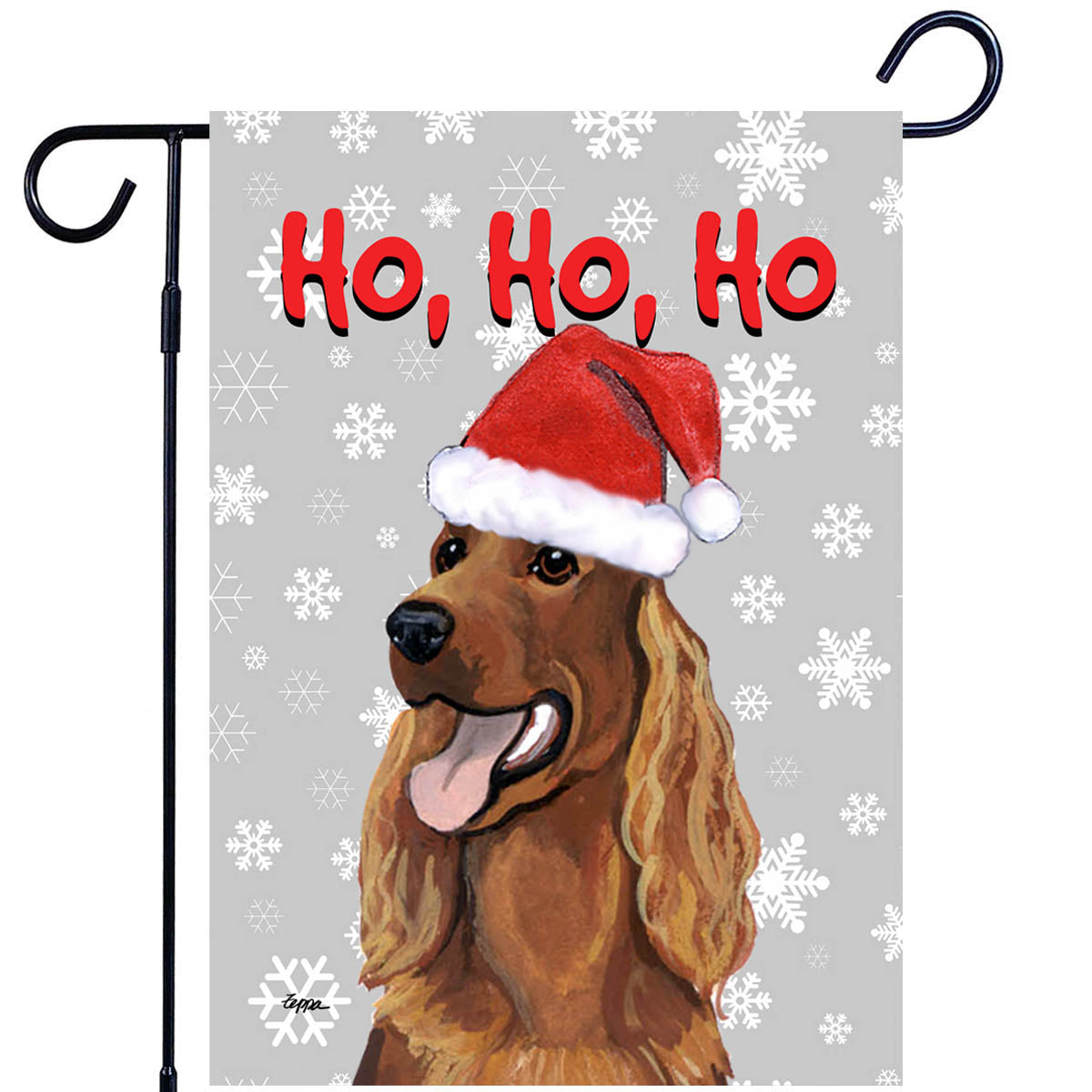 Irish Setter Ho Ho Ho Garden Flag