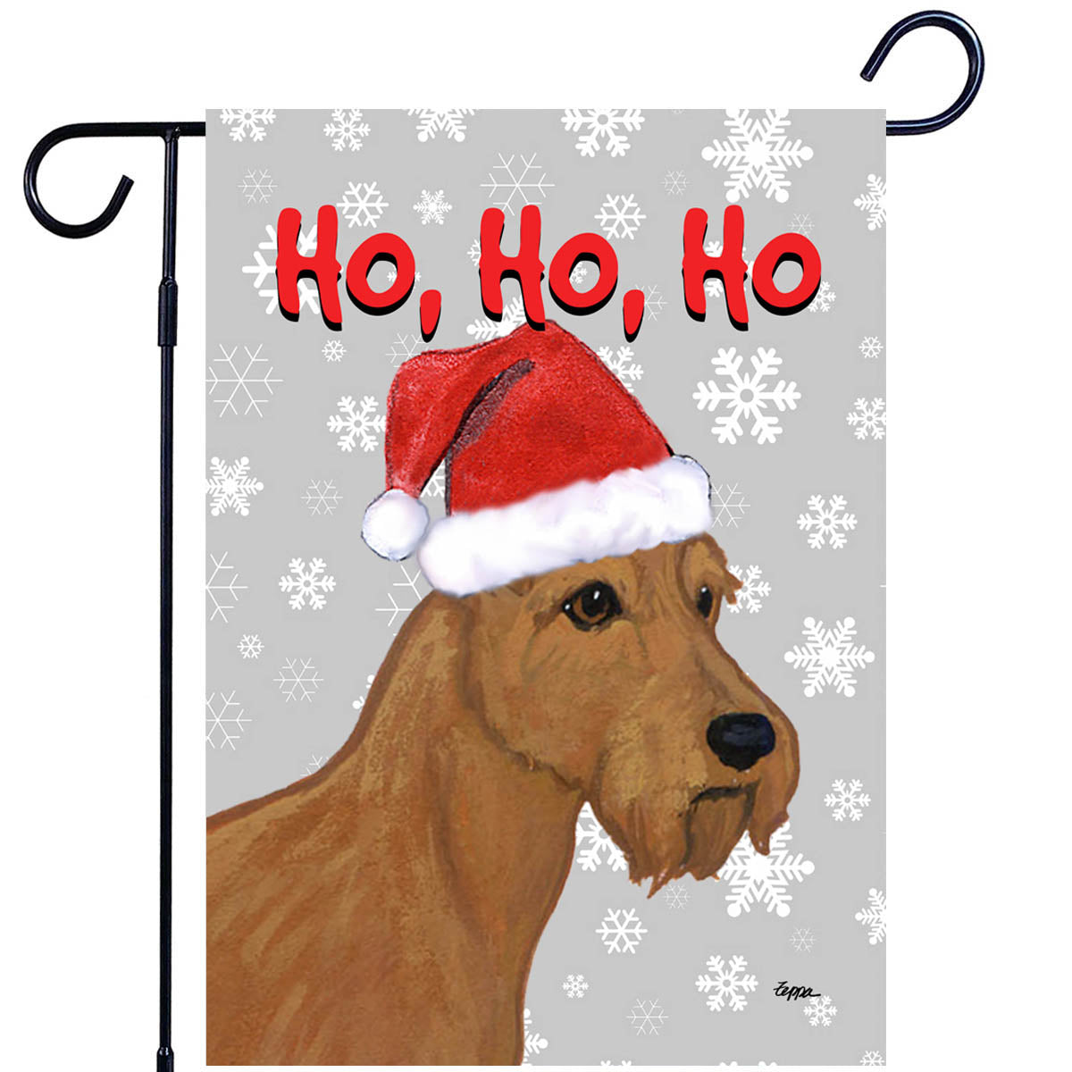 Irish Terrier Ho Ho Ho Garden Flag