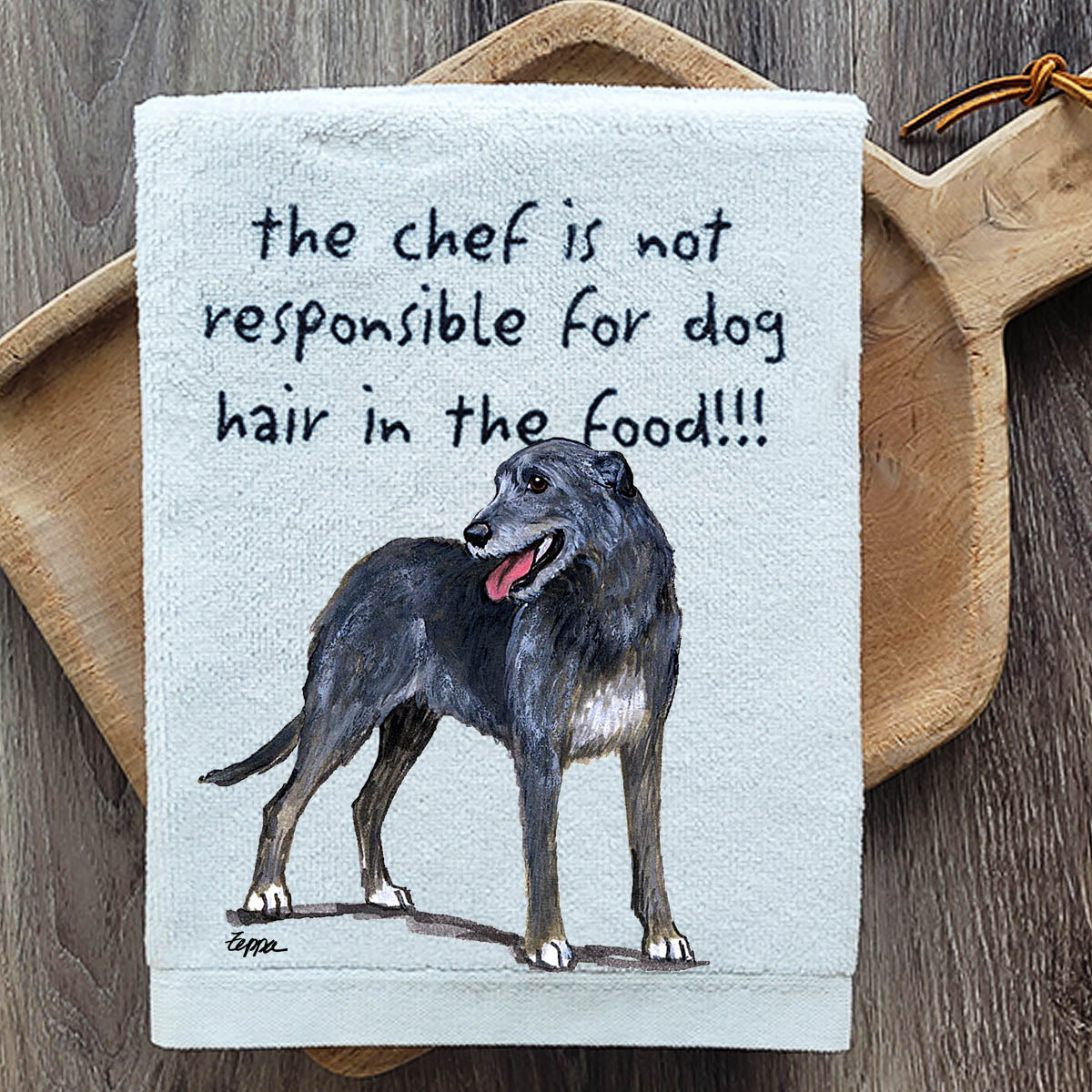 Pawsitively Adorable Irish Wolfhound Kitchen Towel