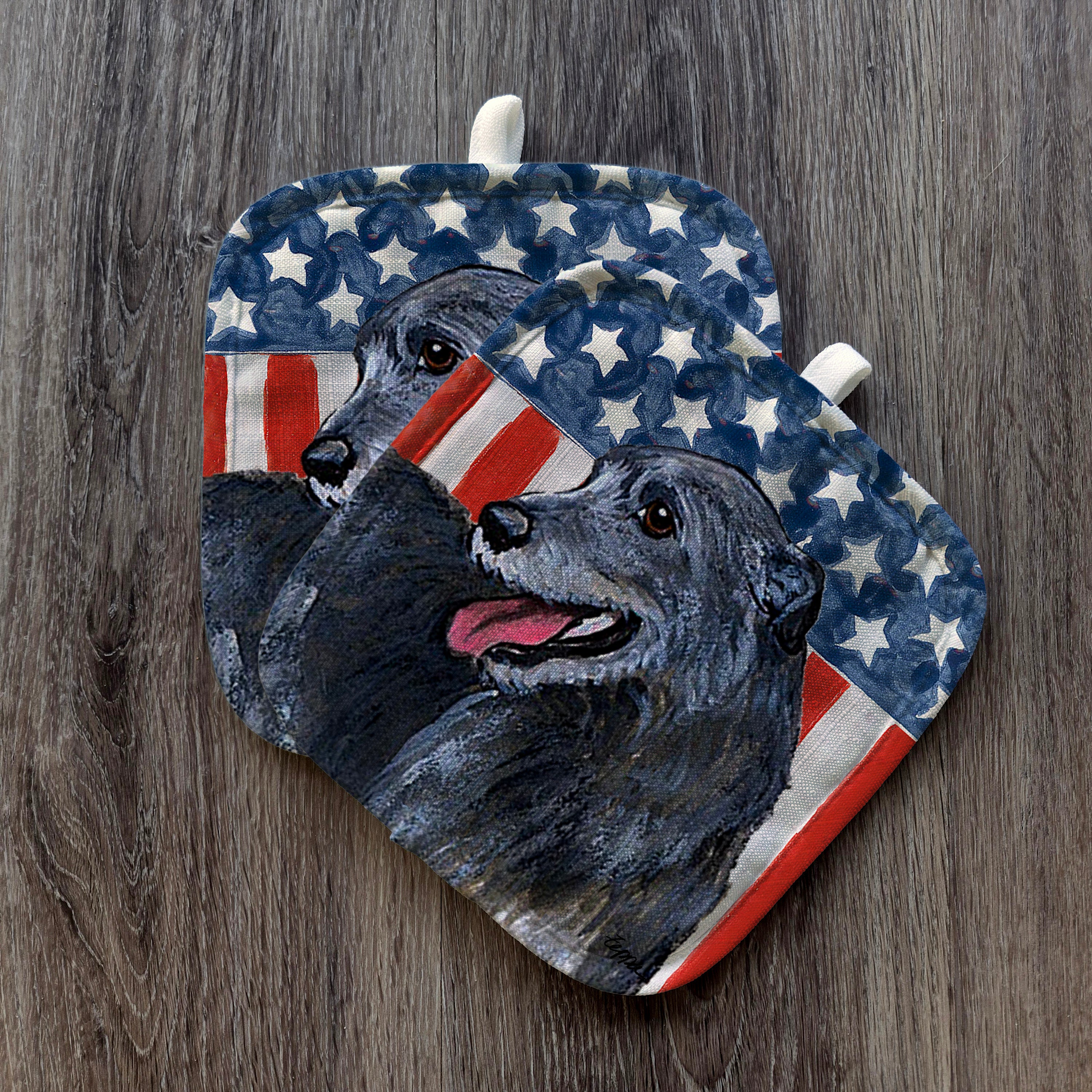 Irish Wolfhound Americana Pot Holder Set