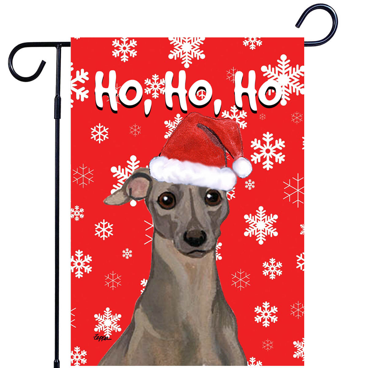 Italian Greyhound Ho Ho Ho Garden Flag