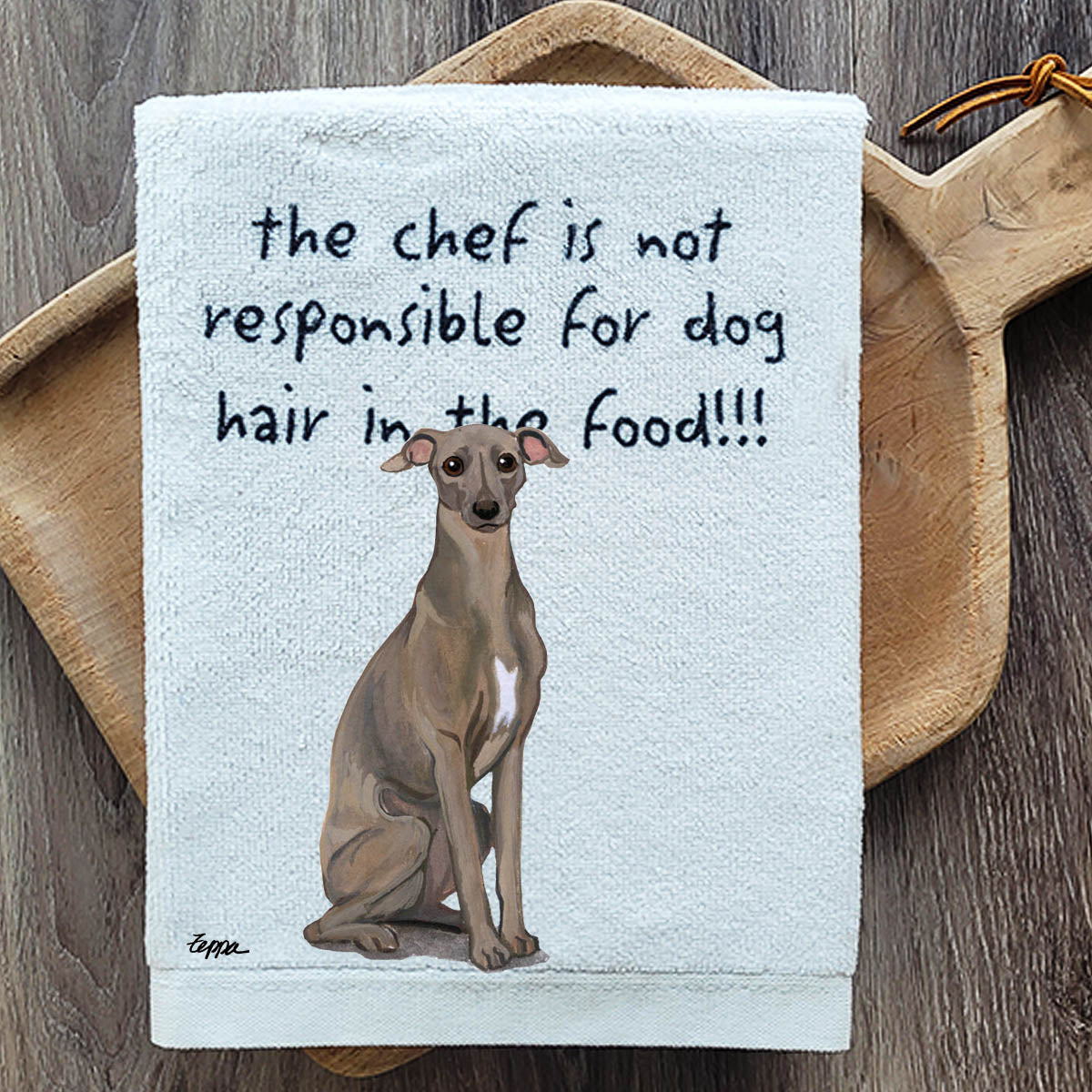 Pawsitively Adorable Italian Greyhound  Kitchen Towel