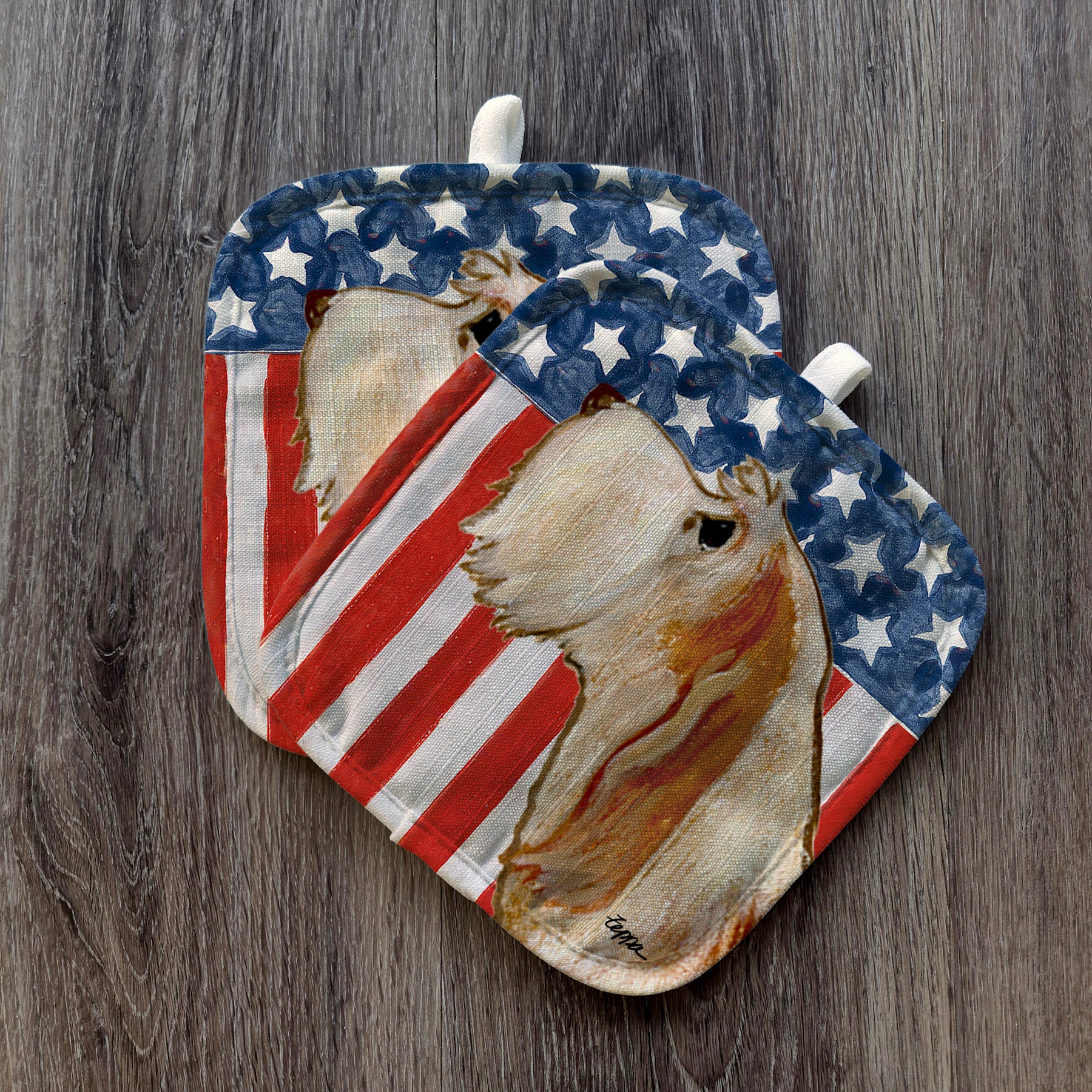 Red and White Italian Spinone Americana Pot Holders