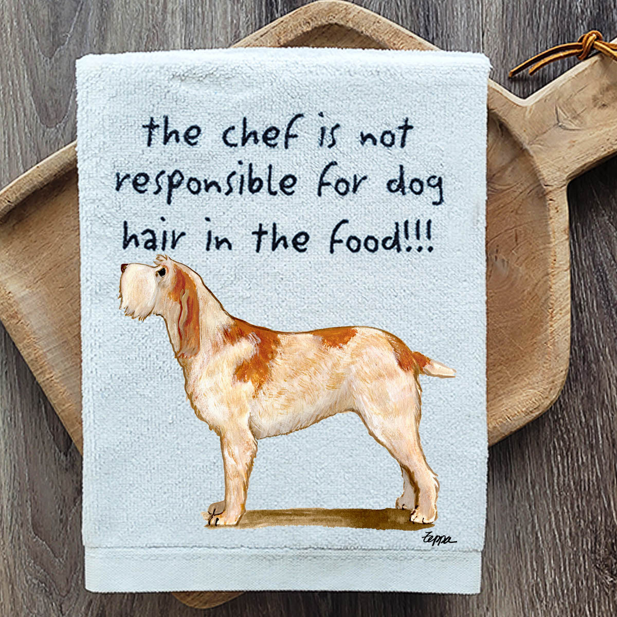 Pawsitively Adorable Red Italian Spinone Kitchen Towel