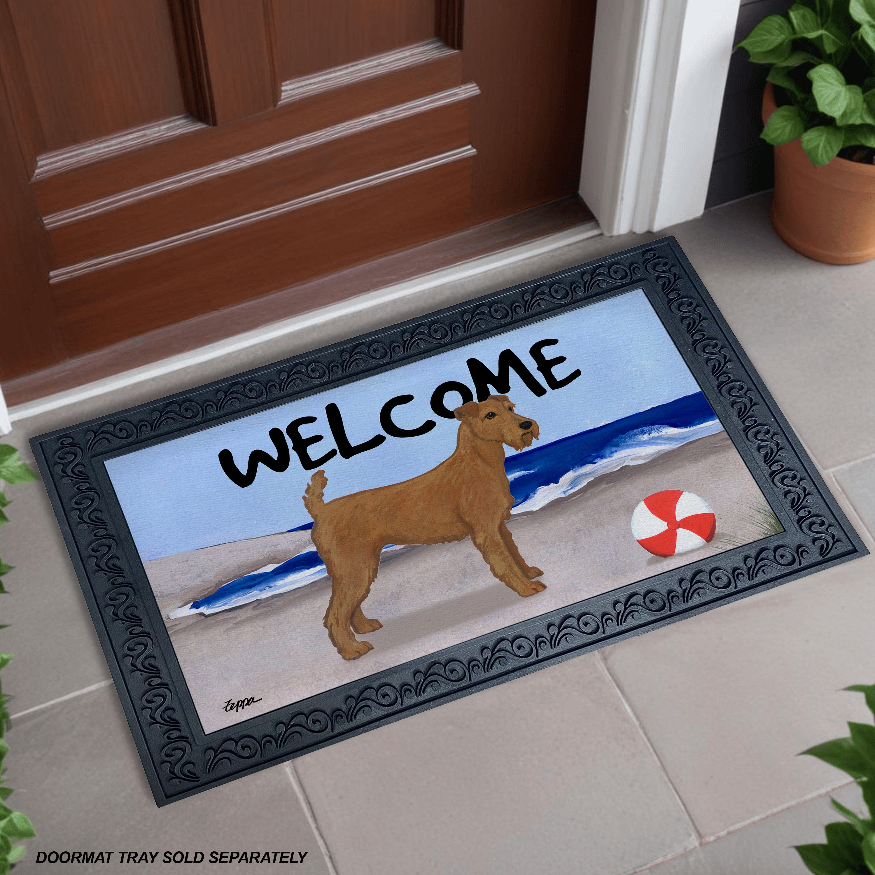 Irish Setter Beach Scene Welcome Mat