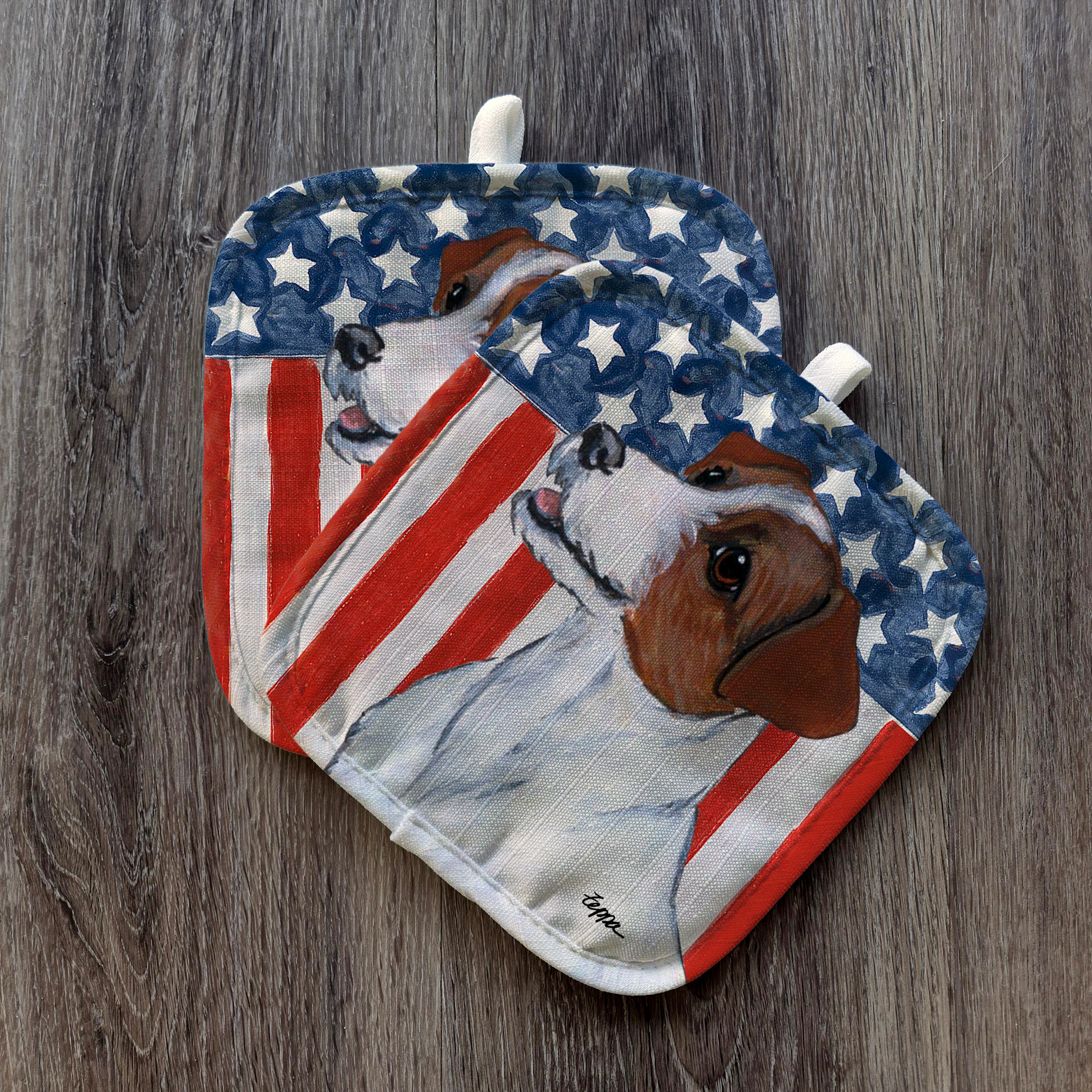 Jack Russell Terrier Americana Pot Holder