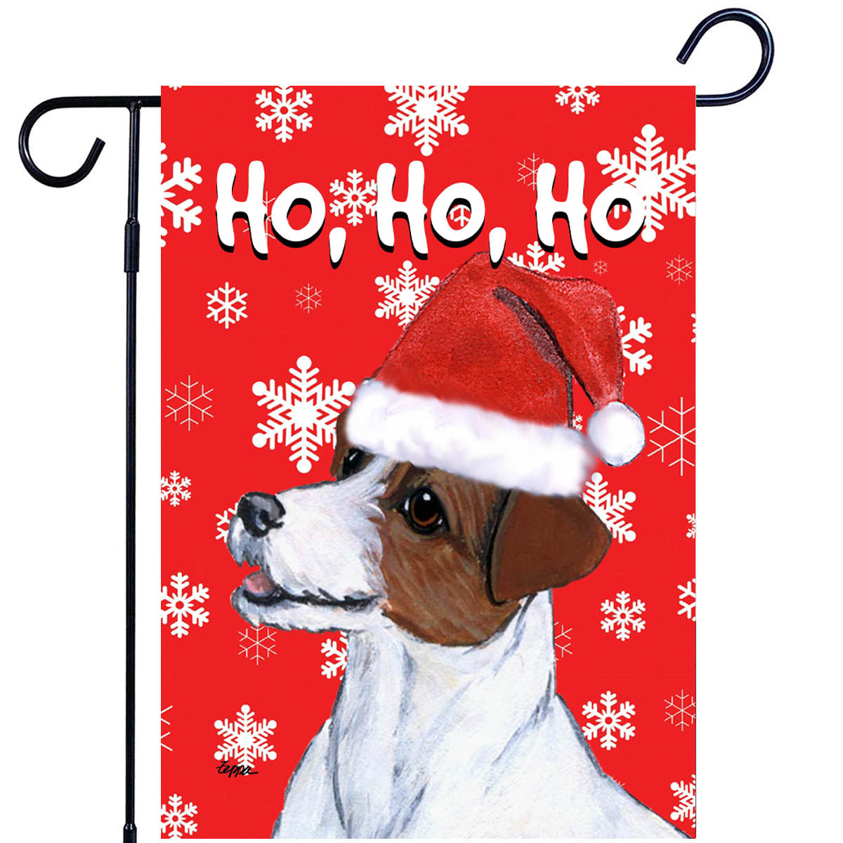 Jack Russell Terrier Ho Ho Ho Garden Flag