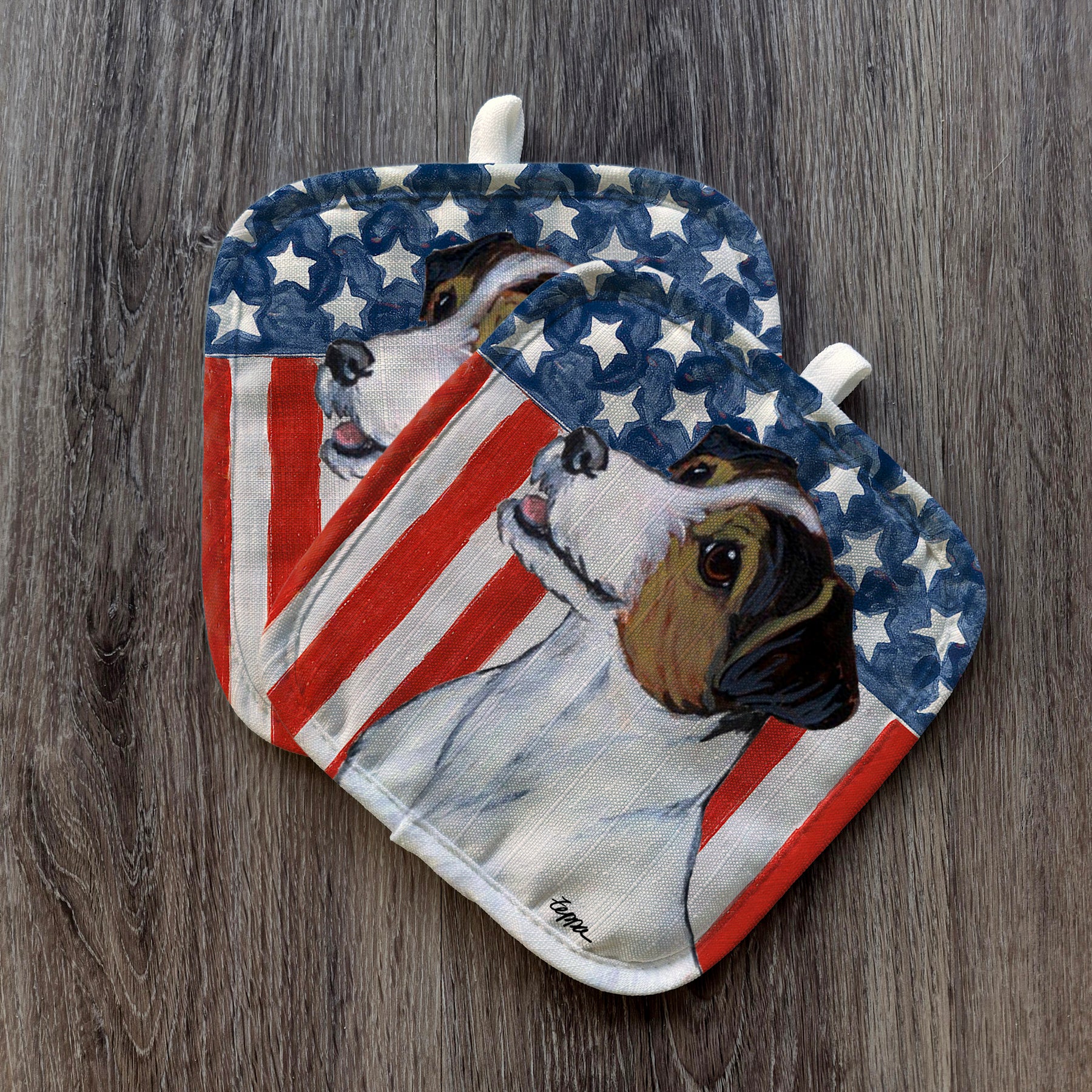 Jack Russell Terrier Americana Pot Holder