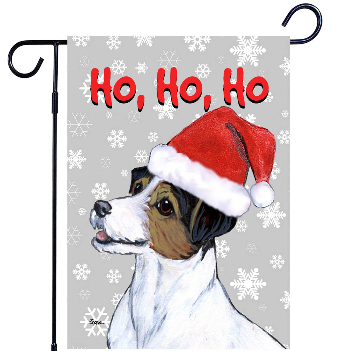 Jack Russell Terrier Ho Ho Ho Garden Flag