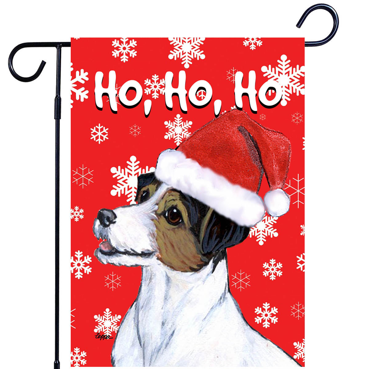 Jack Russell Terrier Ho Ho Ho Garden Flag