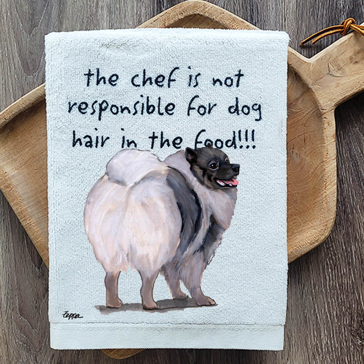 Pawsitively Adorable Keeshond Kitchen Towel