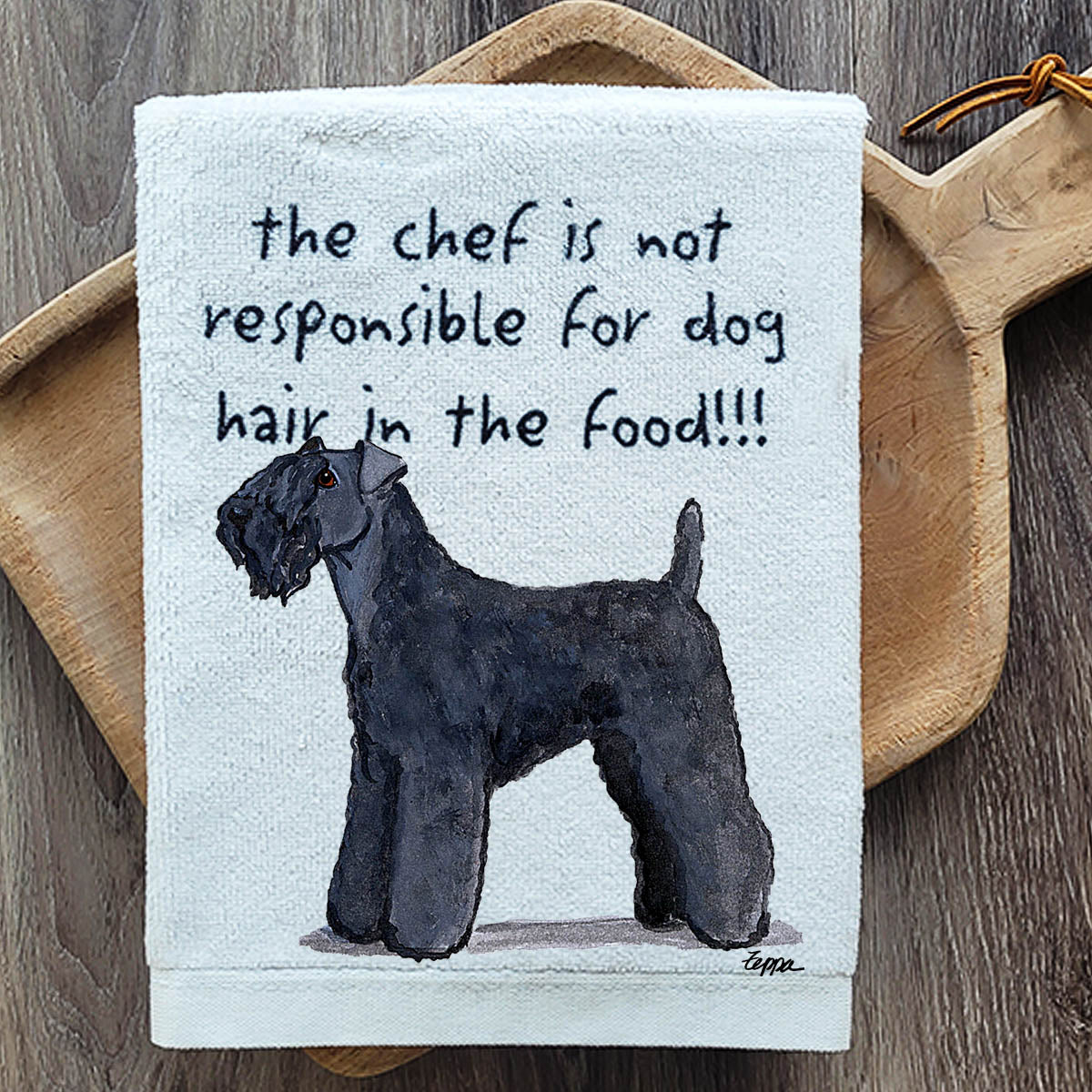 Pawsitively Adorable Kerry Blue Terrier Kitchen Towel