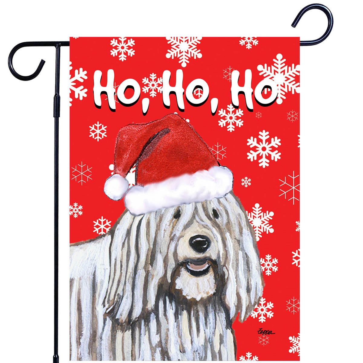 Komondor Ho Ho Ho Garden Flag