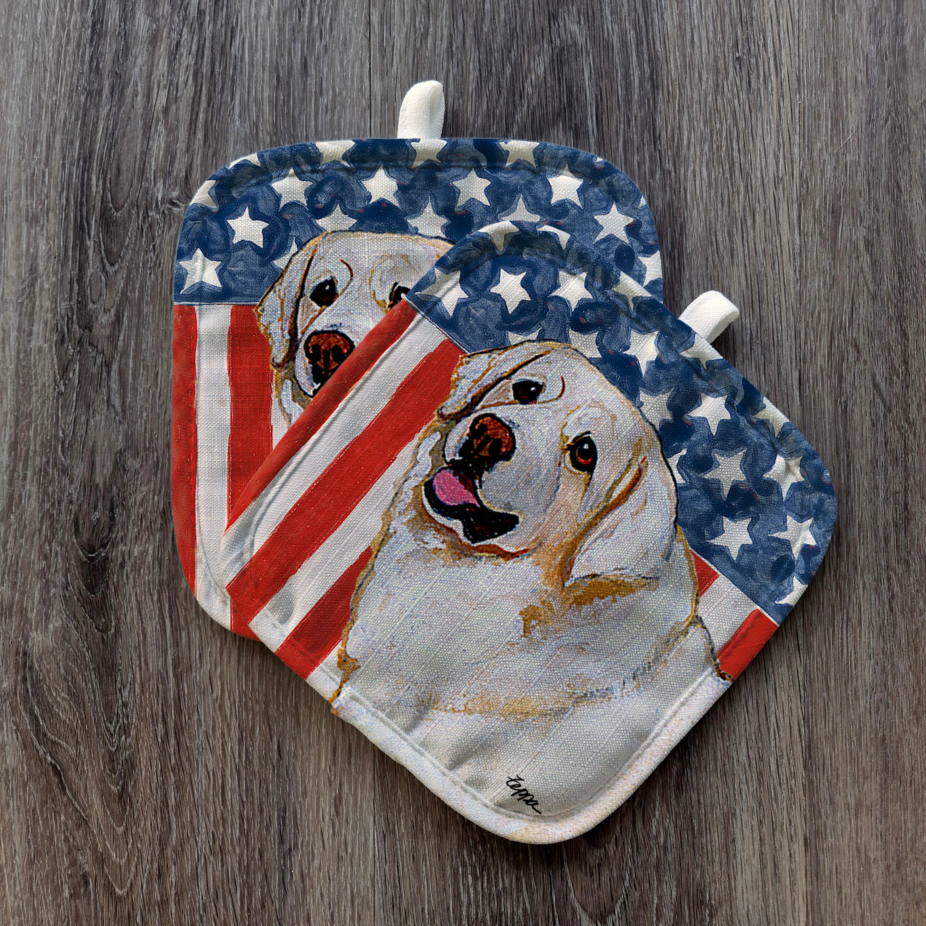 Kuvasz Americana Pot Holders
