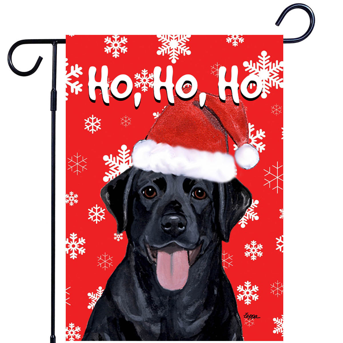 Labrador Retriever, Black Ho Ho Ho Garden Flag