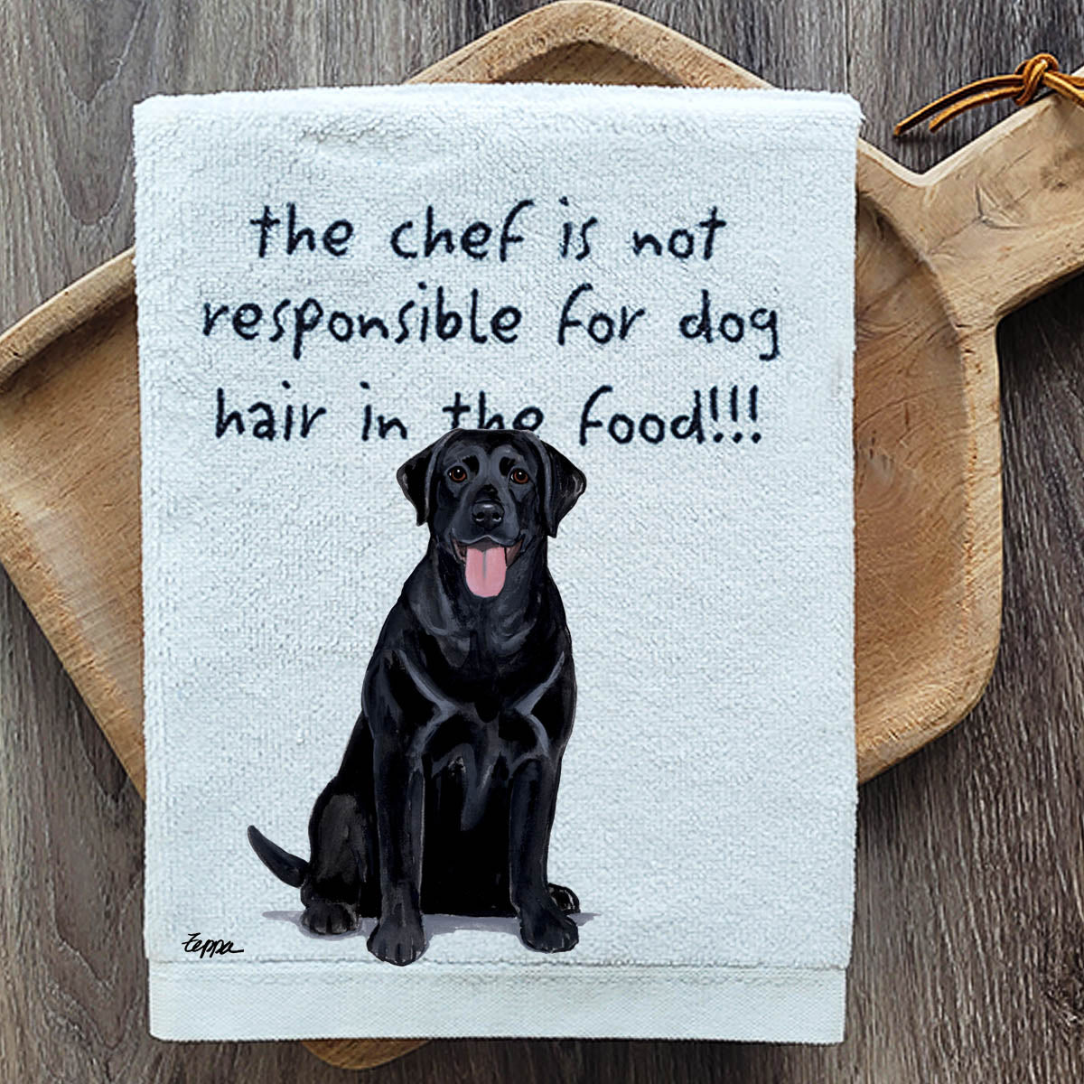 Pawsitively Adorable Black Lab Kitchen Towel