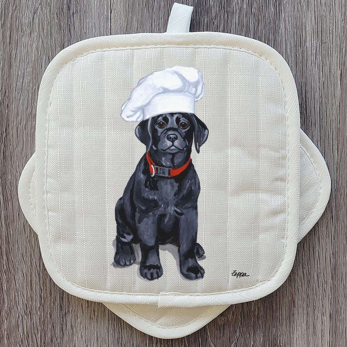 Labrador Retriever, Black Pot Holder Set