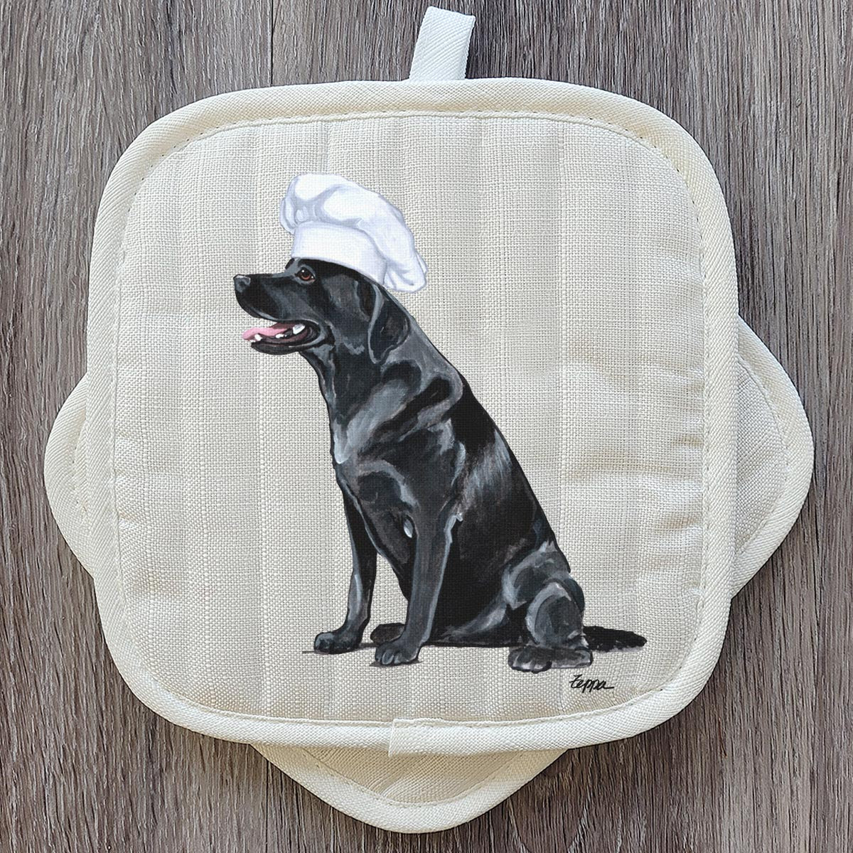 Labrador Retriever, Black Pot Holder Set