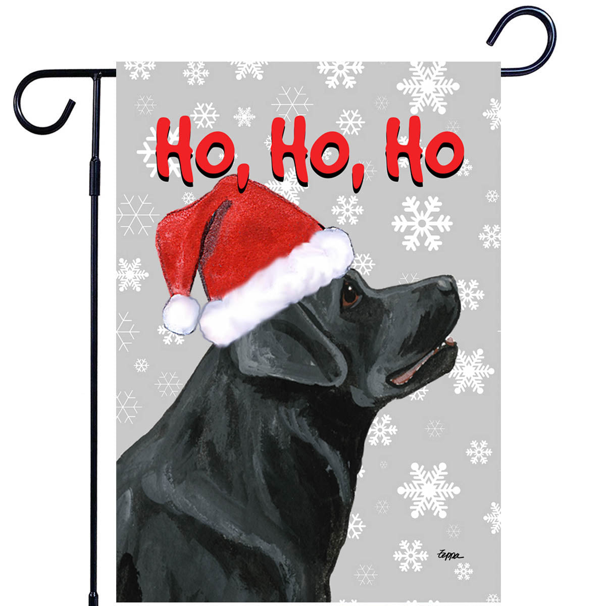 Labrador Retriever, Black Ho Ho Ho Garden Flag