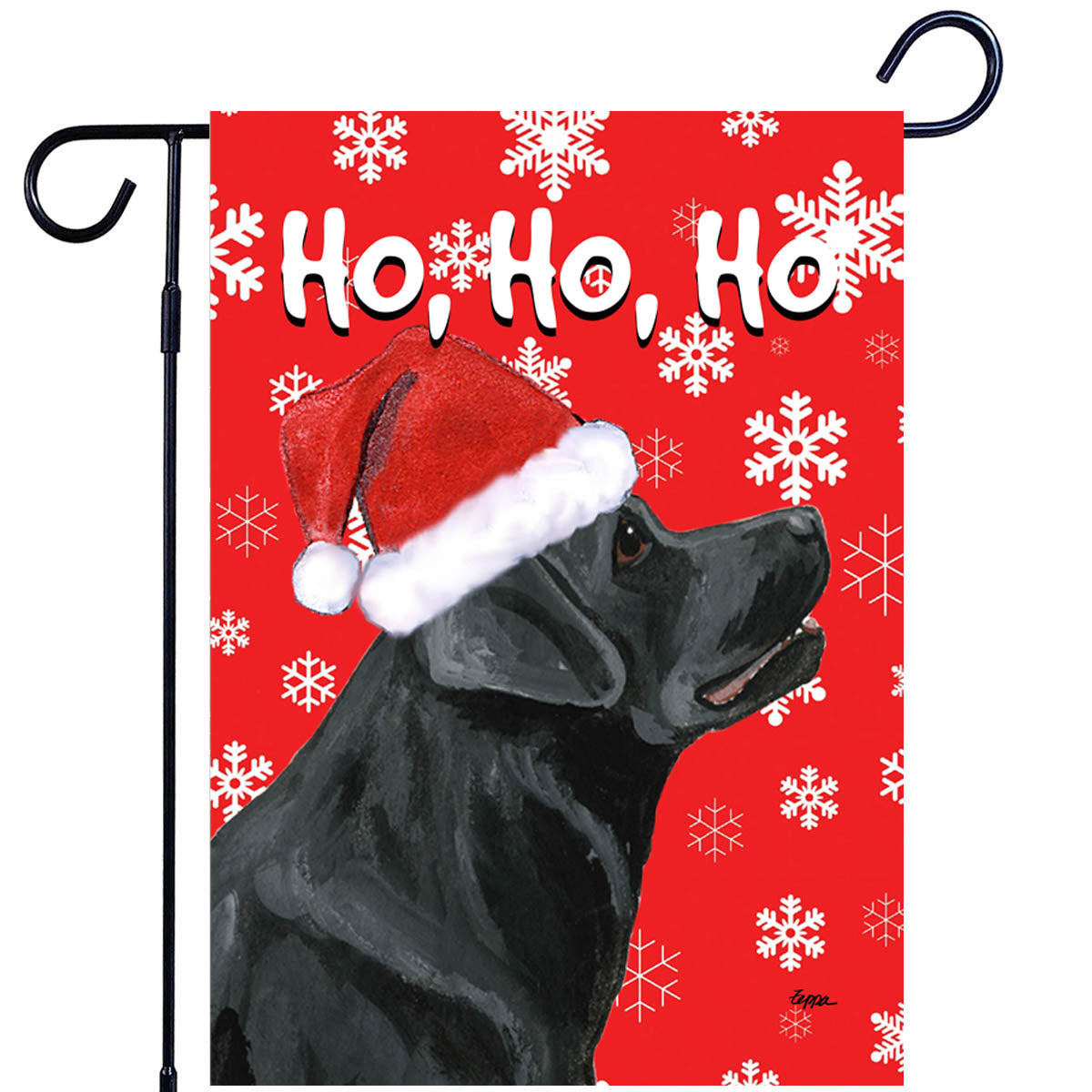 Labrador Retriever, Black Ho Ho Ho Garden Flag