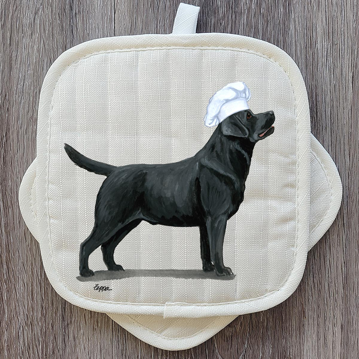 Labrador Retriever, Black Pot Holder Set