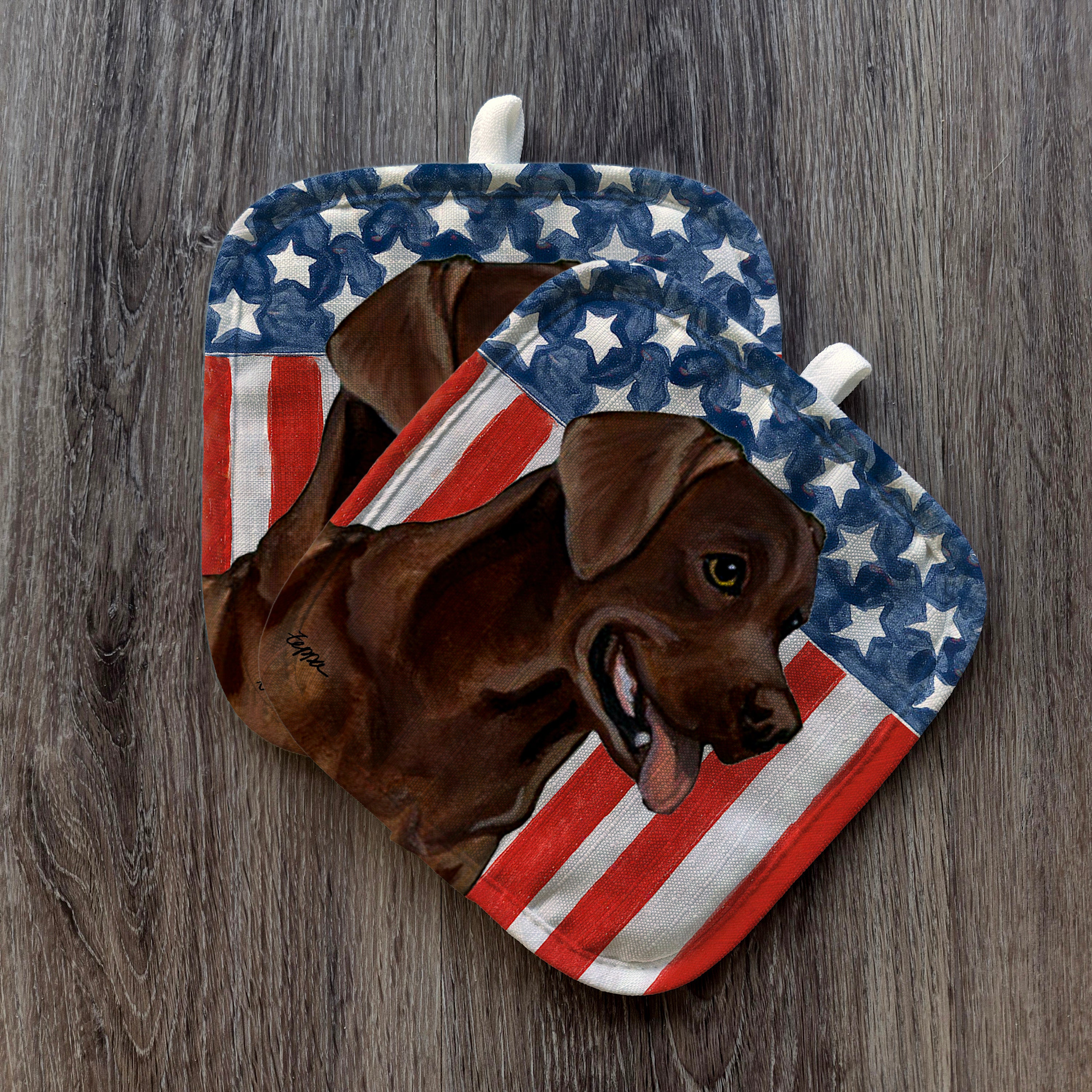 Chocolate Lab Americana Pot Holders