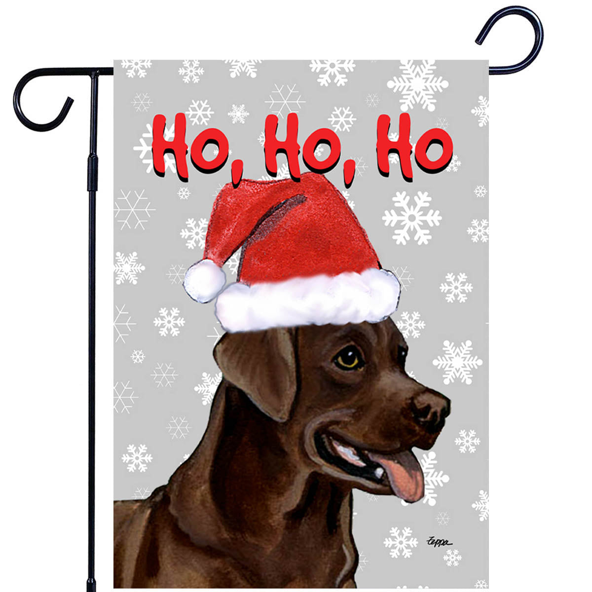 Labrador Retriever, Chocolate Ho Ho Ho Garden Flag