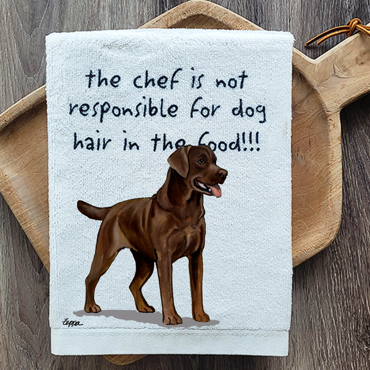 Pawsitively Adorable Chocolate Lab Kitchen Towel