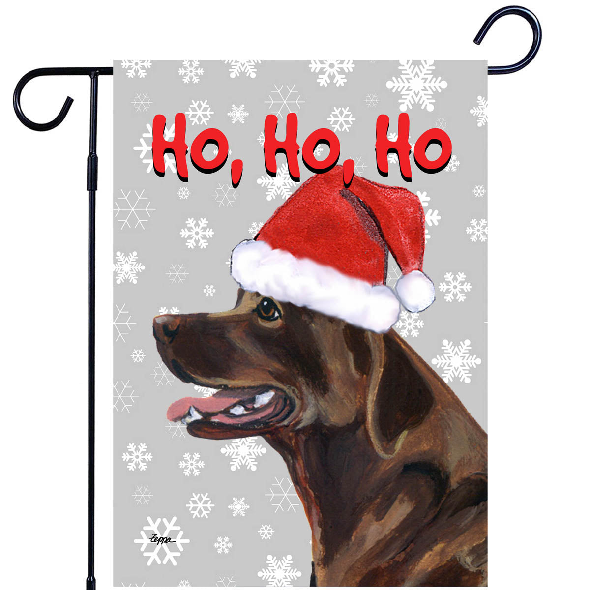 Labrador Retriever, Chocolate Ho Ho Ho Garden Flag