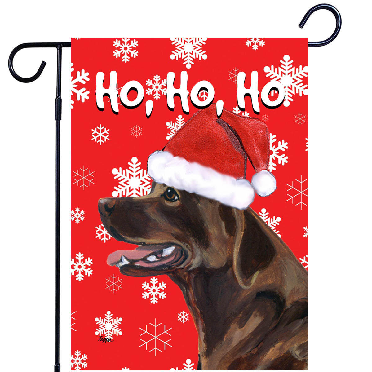 Labrador Retriever, Chocolate Ho Ho Ho Garden Flag