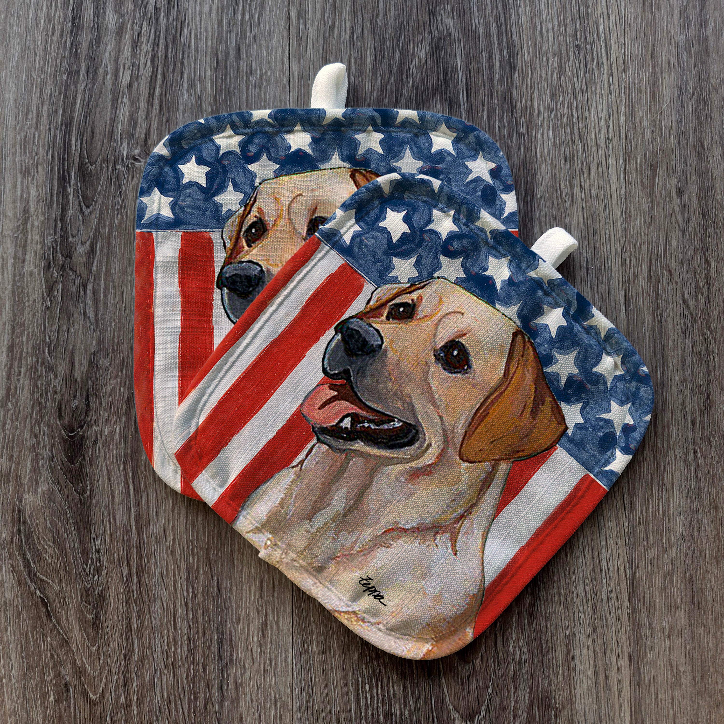 Yellow Lab Americana Pot Holders