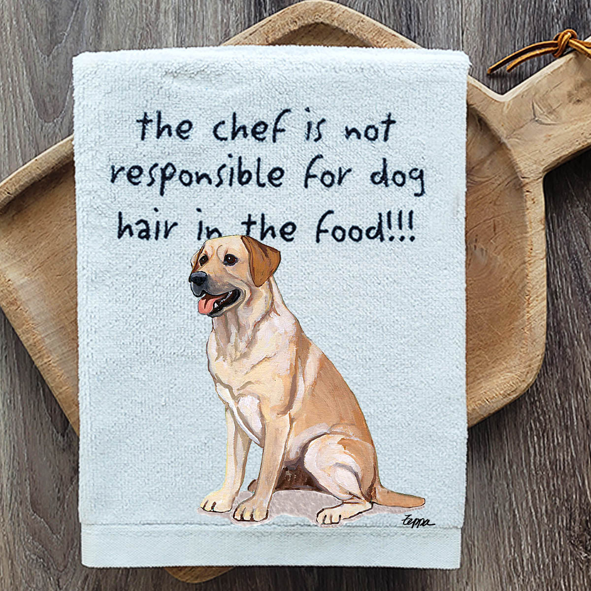 Pawsitively Adorable Yellow Lab Kitchen Towel