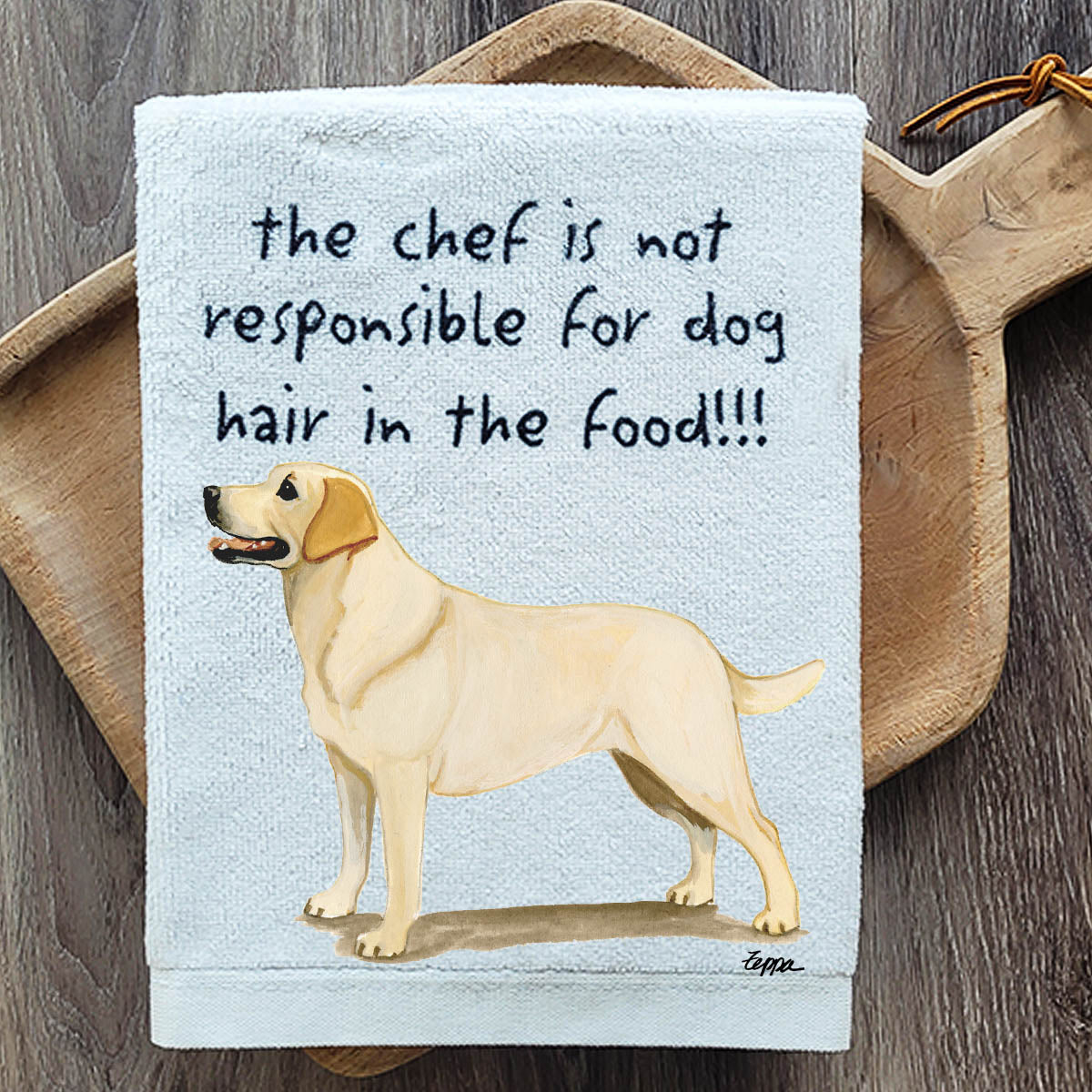 Pawsitively Adorable Yellow Lab Standing Kitchen Towel